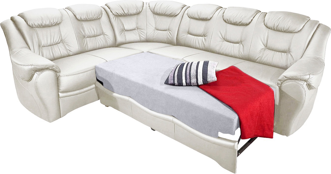 sit&more Ecksofa "Bellevue L-Form, B: 265 cm, Bettfunktion optional, Federkernpolsterung" Komfortable Sitzhöhe 44 cm, Liegefläche 120 x 198 cm bei Bettfunktion