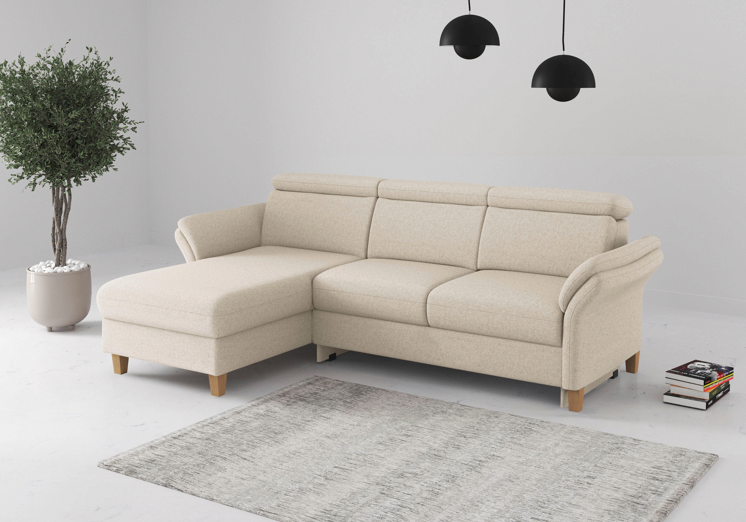 OTTO home Ecksofa "Glendale, L-Form" inkl. Kopfteilverstellung, wahlweise mit Vorziehsitz und Bettkasten
