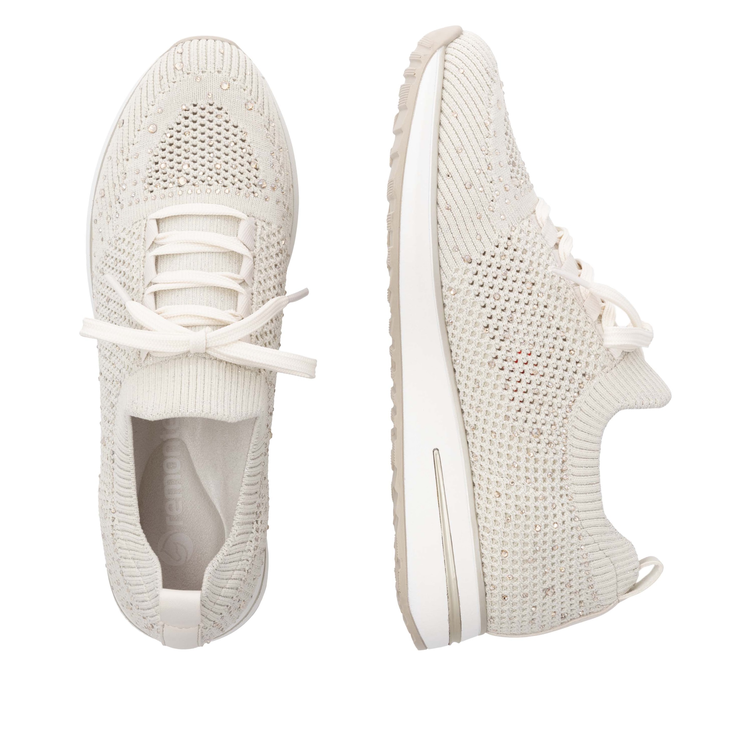 Remonte Slip-On Sneaker, Freizeitschuh, Halbschuh, Slipper mit kleinen Strass-Steinchen