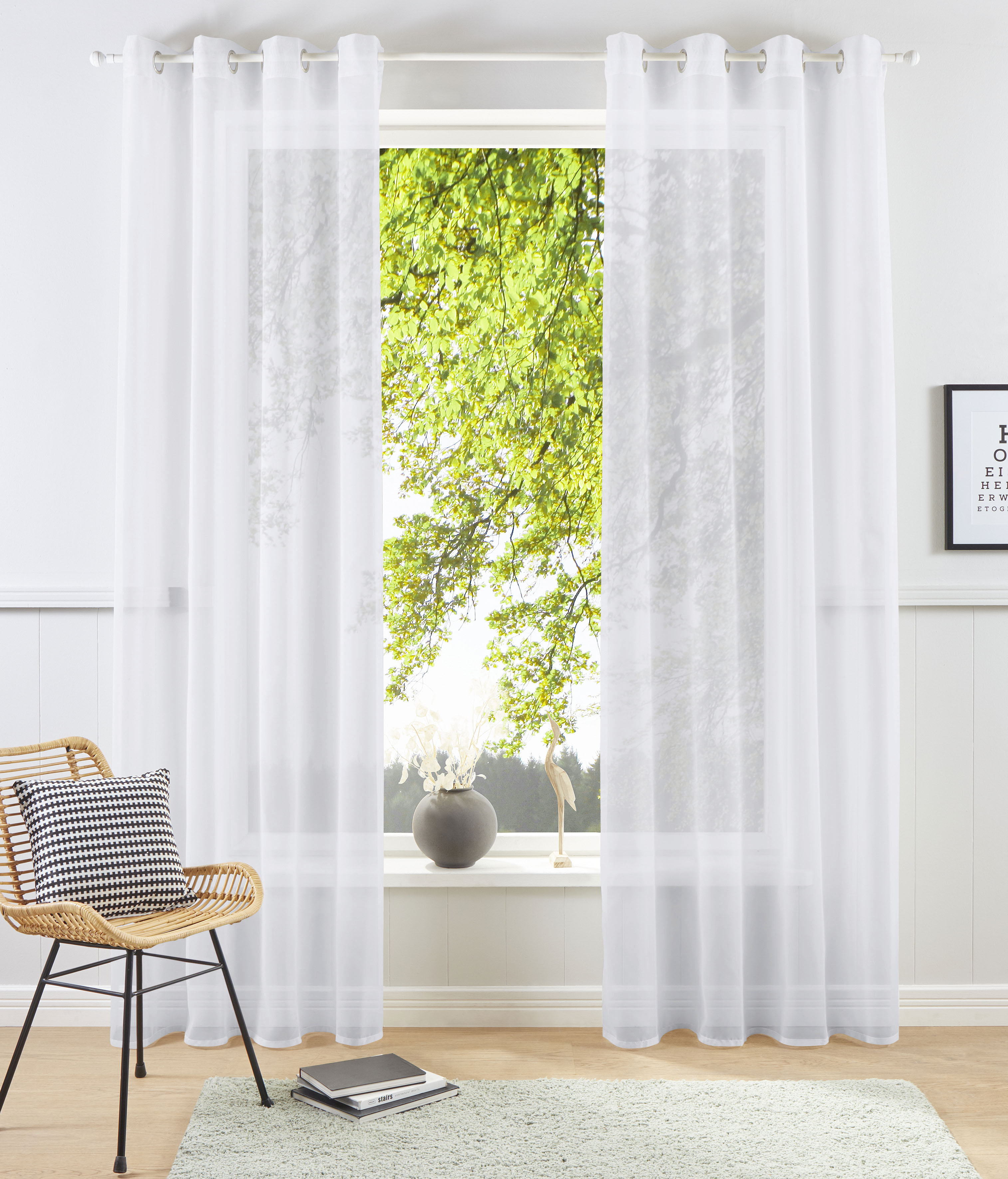 OTTO home Gardine "XANA 1er- und 2er Pack" Ösen 1 Stk. tlg. einfarbig, 1 bzw. 2er Set, pflegeleicht, Kundenliebling