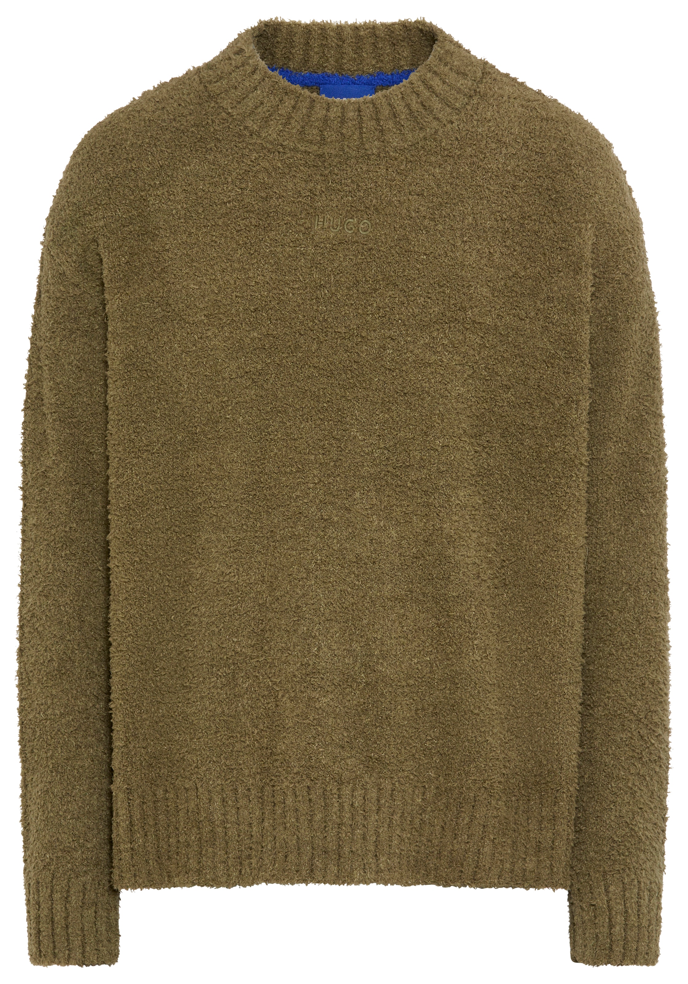 HUGO Blue Strickpullover "Sanou", Rundhalsausschnitt, relaxed fit, Bouclé-S günstig online kaufen