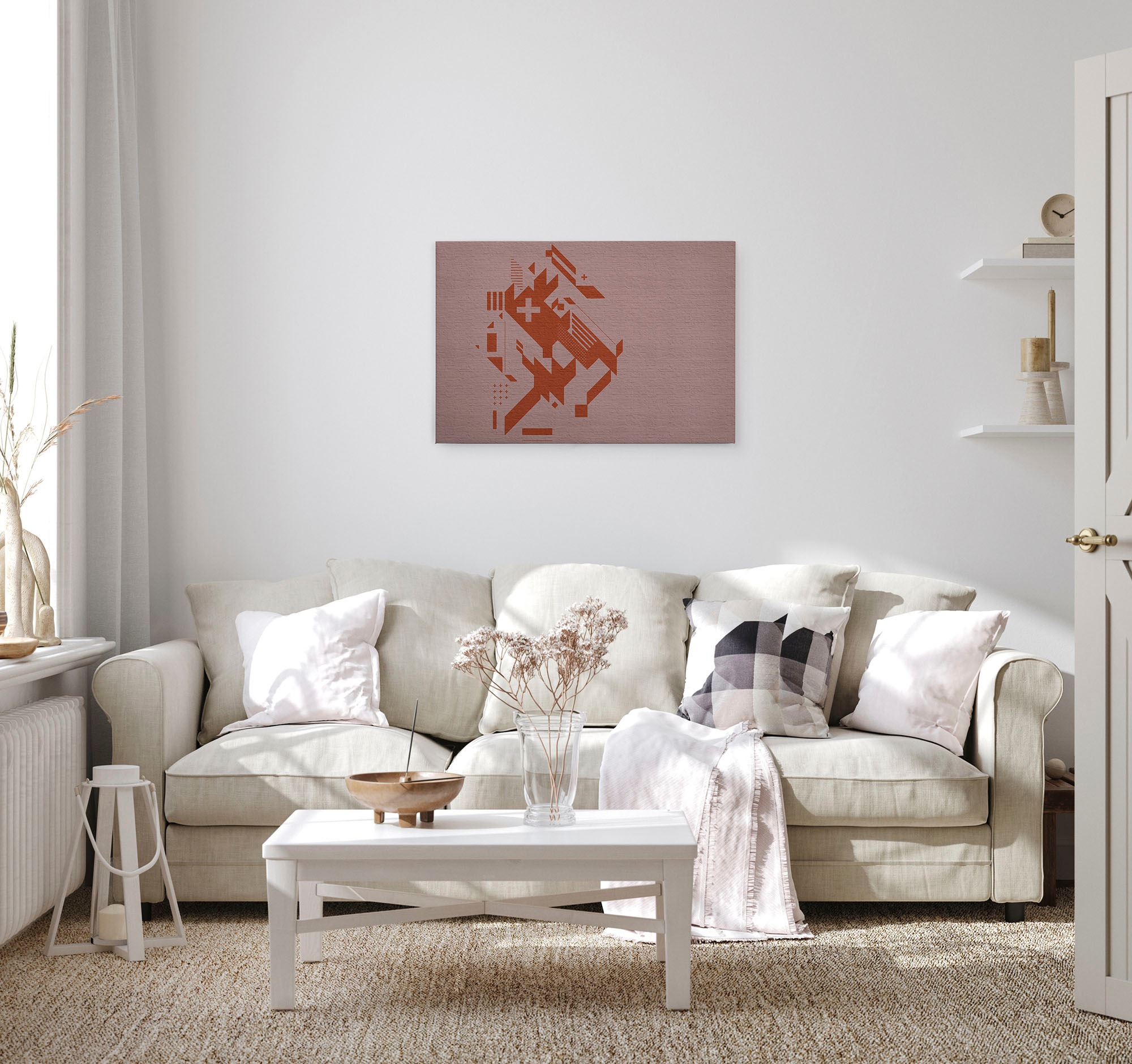 A.S. Création Leinwandbild »brick by brick«, Kunst-Abstrakt-Kinder, (1 St.), Keilrahmen Steinoptik Grafisch Geometrisch Leinwand-Bild Wohnzimmer