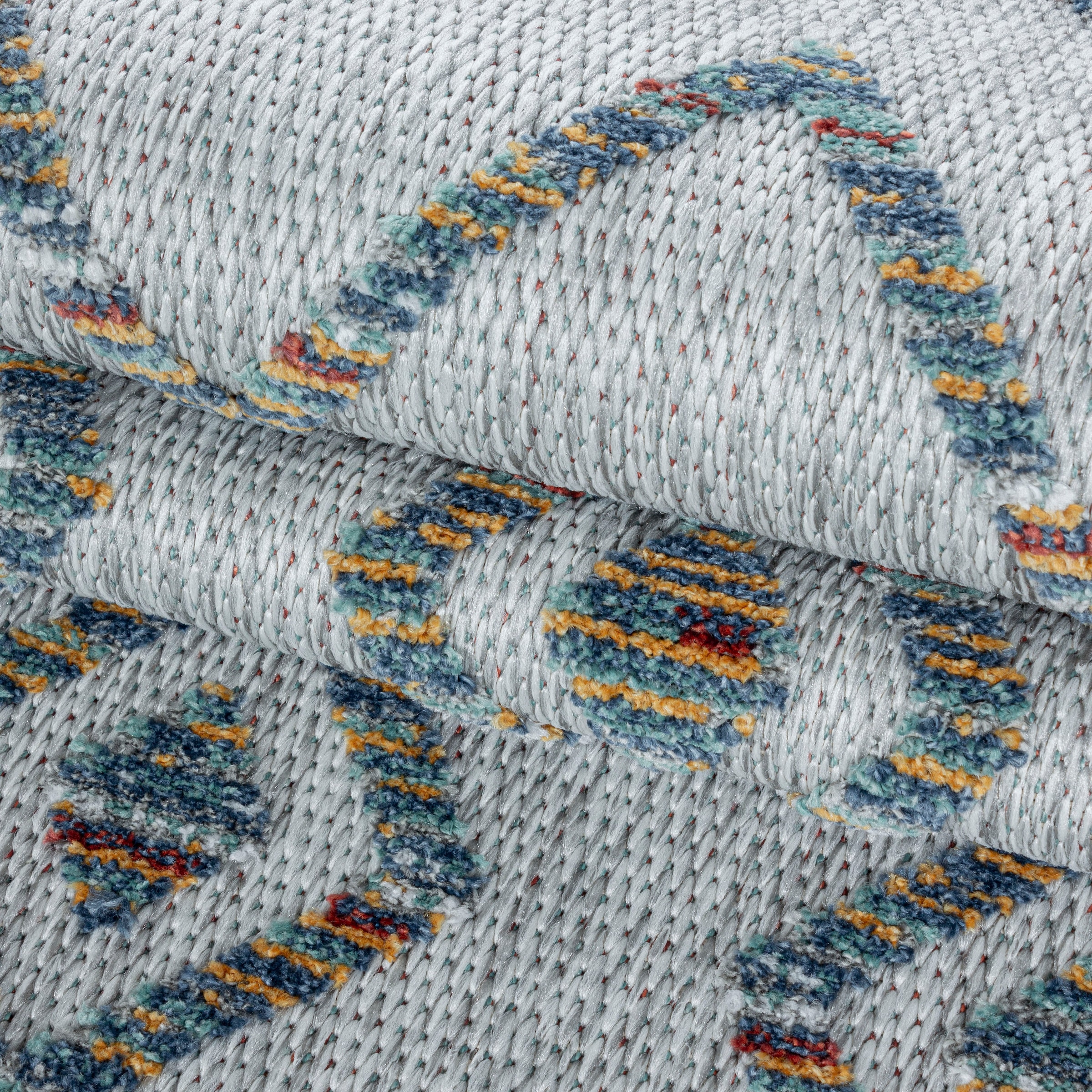 Ayyildiz Teppiche Teppich »BAHAMA 5152« rechteckig 8 mm Höhe Läufer, Flachflor mit Hoch-Tief-Struktur, In-und Outdoor geeignet