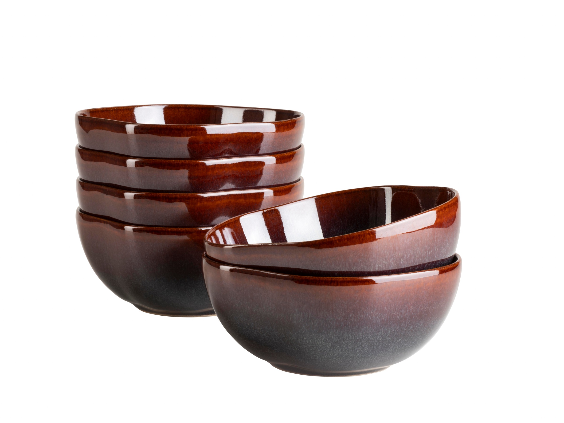 Mäser Braun Rot Schüssel "Cordelia Schüssel Set Aus Steinzeug Ø 16 Cm" 6 Stk. Aus Steinzeug von Baur