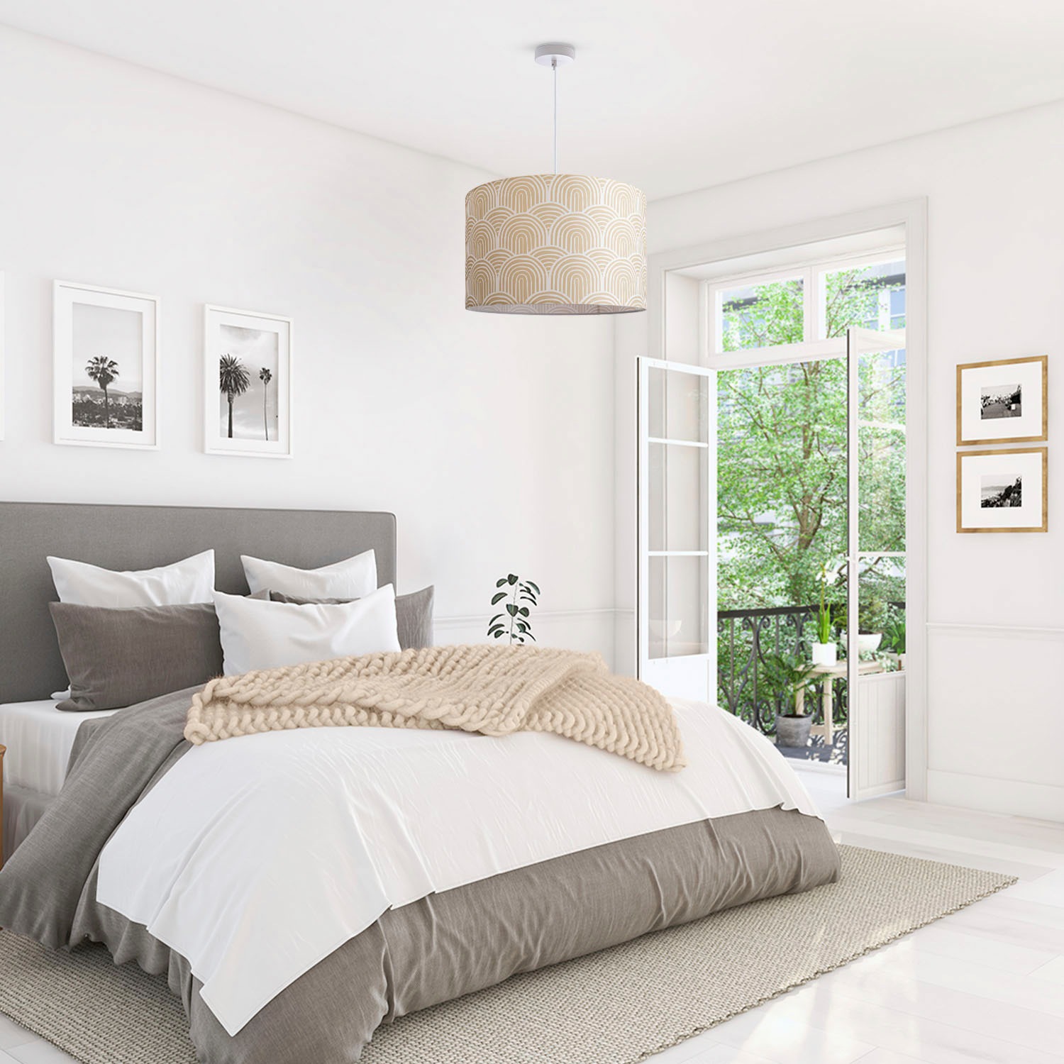 Paco Home Pendelleuchte »Hugo Pillar«, Leuchtmittel E27 | ohne Leuchtmittel, Hängeleuchte Wohnzimmerlampe Mit Schirm Modern Abstrakt Vintage