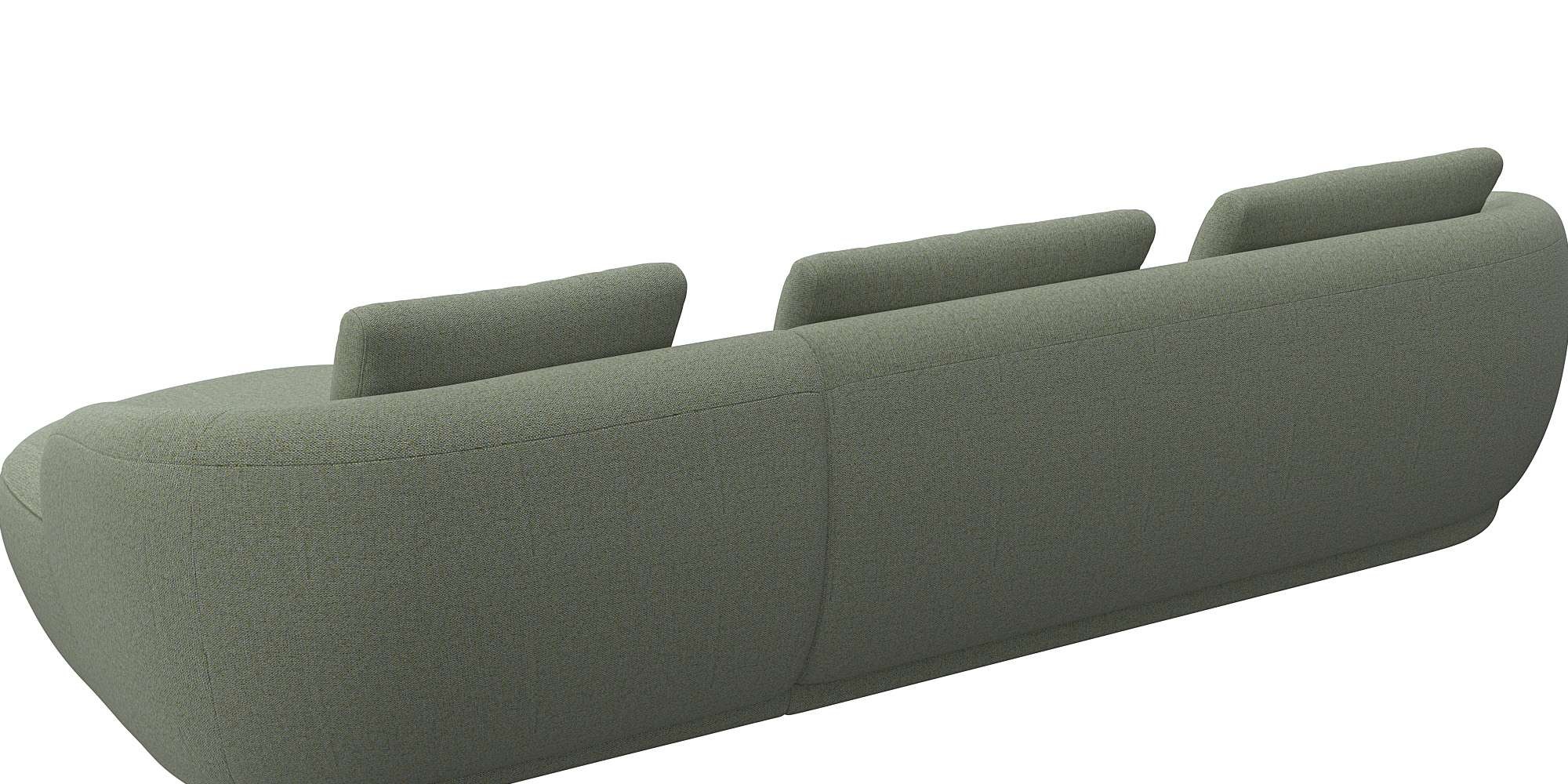 FLEXLUX Wohnlandschaft »Torino, rund, L-Form, Sofa-Ecke mit Recamiere, Longchair-Sofa«, Modernes, organisches Sofa-Design, Kaltschaum, Wellenunterfederung