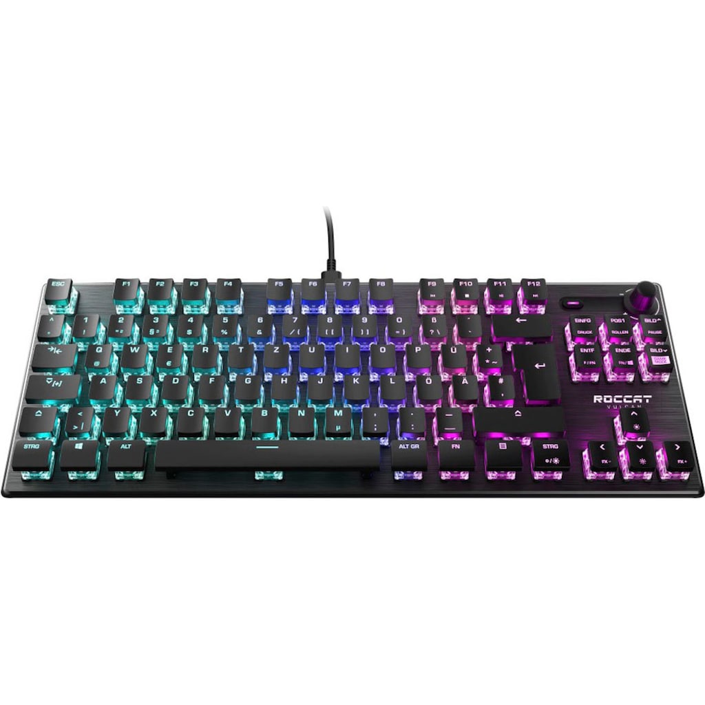 ROCCAT Gaming-Tastatur »"Vulcan TKL AIMO", mechanische, lineare Tasten«, (USB-Anschluss-Lautstärkeregler-Fn-Tasten-Antirutsch-Füße)