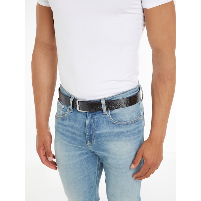 Calvin Klein Jeans Ledergürtel »CLASSIC FLAT LTHR BELT 35MM AOP« für  bestellen | BAUR