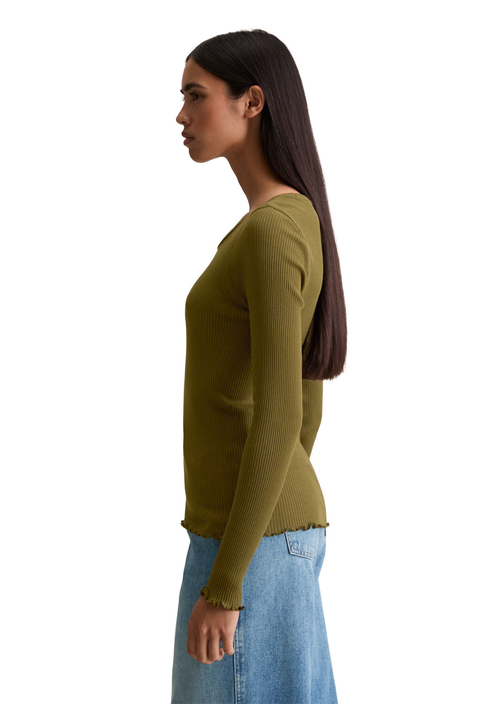 Marc OPolo DENIM Langarmshirt "aus Organic-Cotton-Stretch" günstig online kaufen