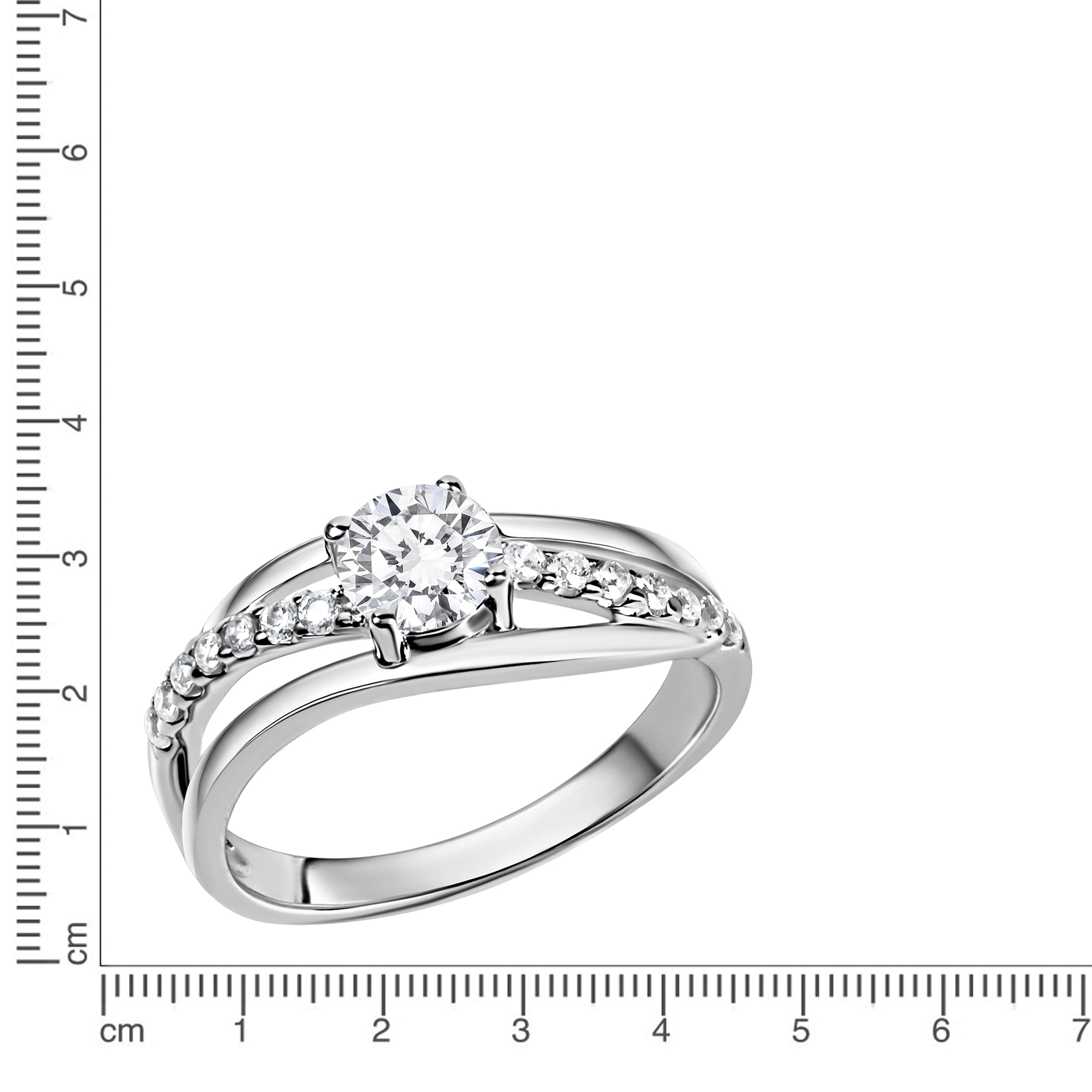 Zeeme Fingerring »Silber 925 rhodiniert mit Zirkonia weiß«