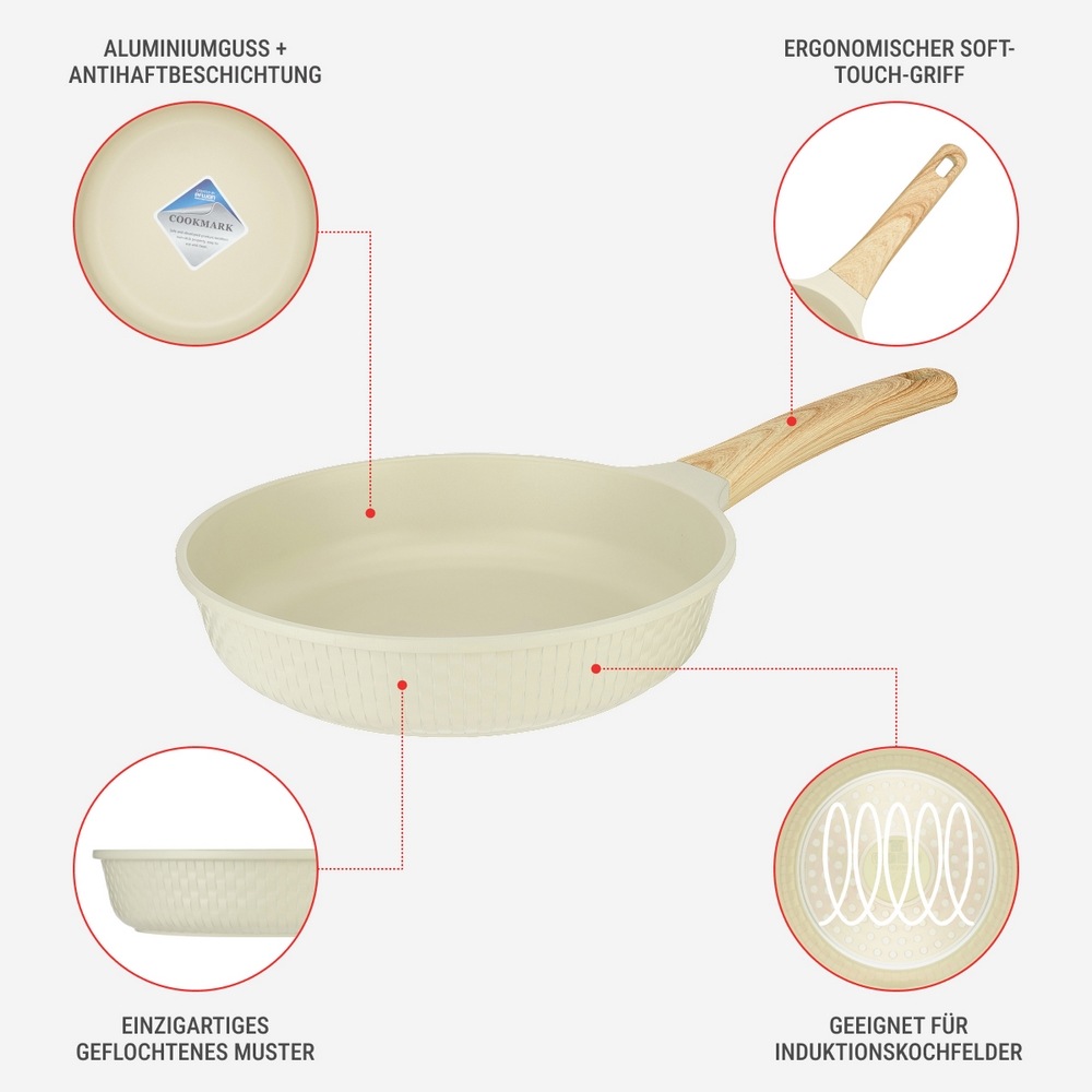 RESTO Kitchenware Bratpfanne »Ran, Universalpfanne mit Antihaftbeschichtung«, Aluminiumguss, (1 tlg.), Induktion, für alle Herdarten geeignet