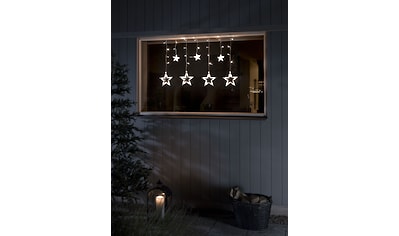 KONSTSMIDE LED-Lichtervorhang, 77 St.-flammig, 3 kleine und 4 große Sterne, mit... kaufen