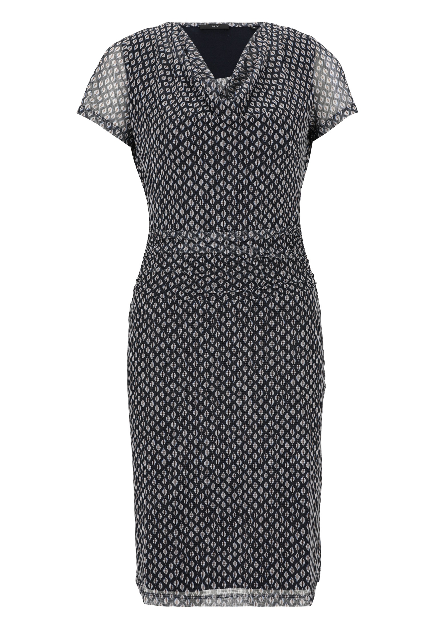 Zero Druckkleid "zero Damen Mesh-Kleid mit Wasserfallausschnitt", drapiert günstig online kaufen