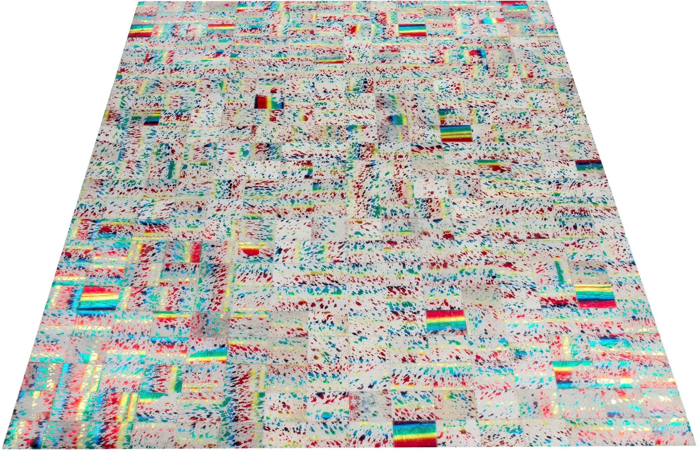 Lederteppich BRUNO BANANI "Carona" Gr. 6, bunt (creme, multi), B:200cm H:8mm L:290cm, Leder, Teppiche, echtes Leder, Wohnzimmer 3