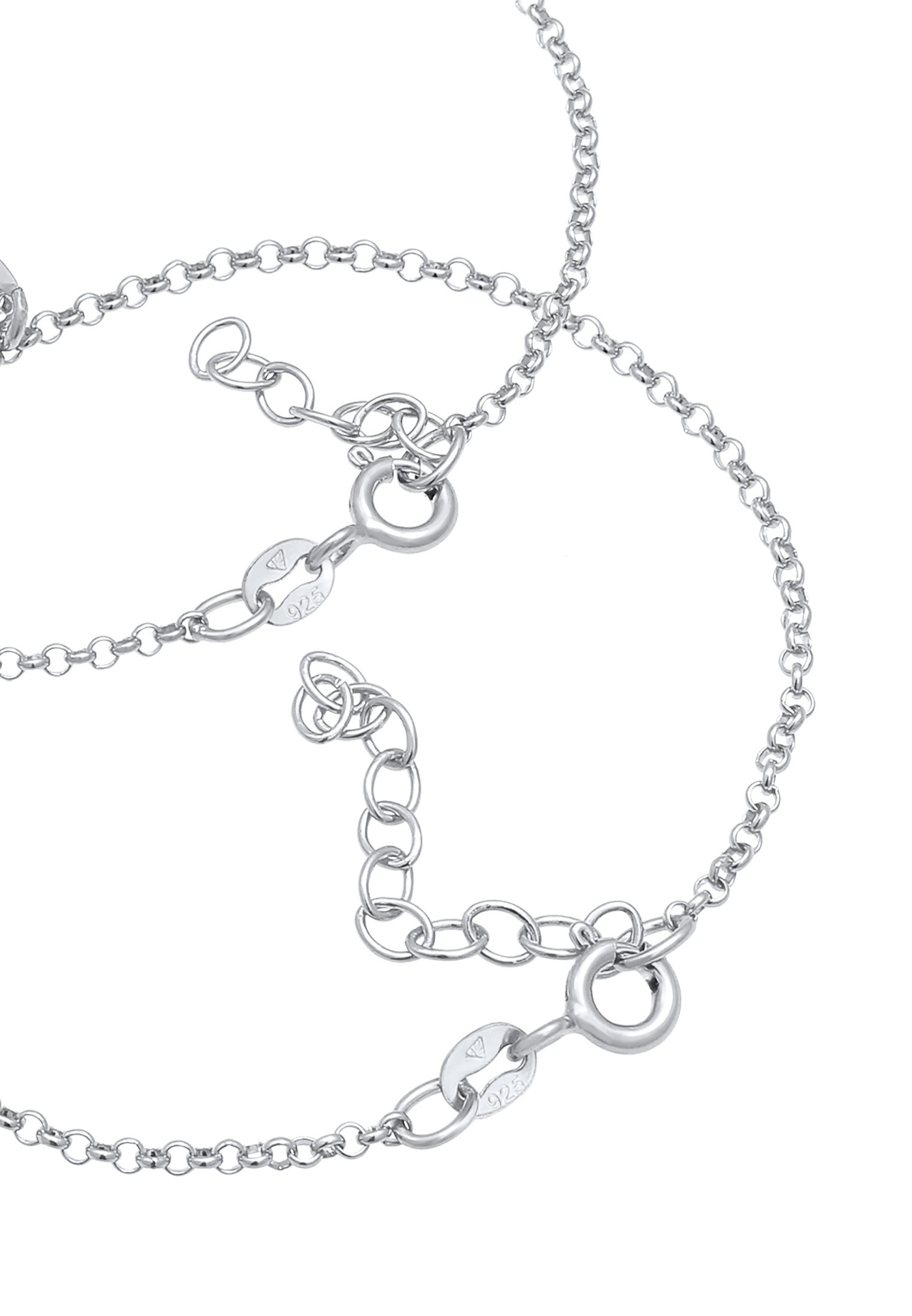 ELLI Herz Mutter Tochter 925 Sterling Silver Bracelet Set Silver Size 16 2