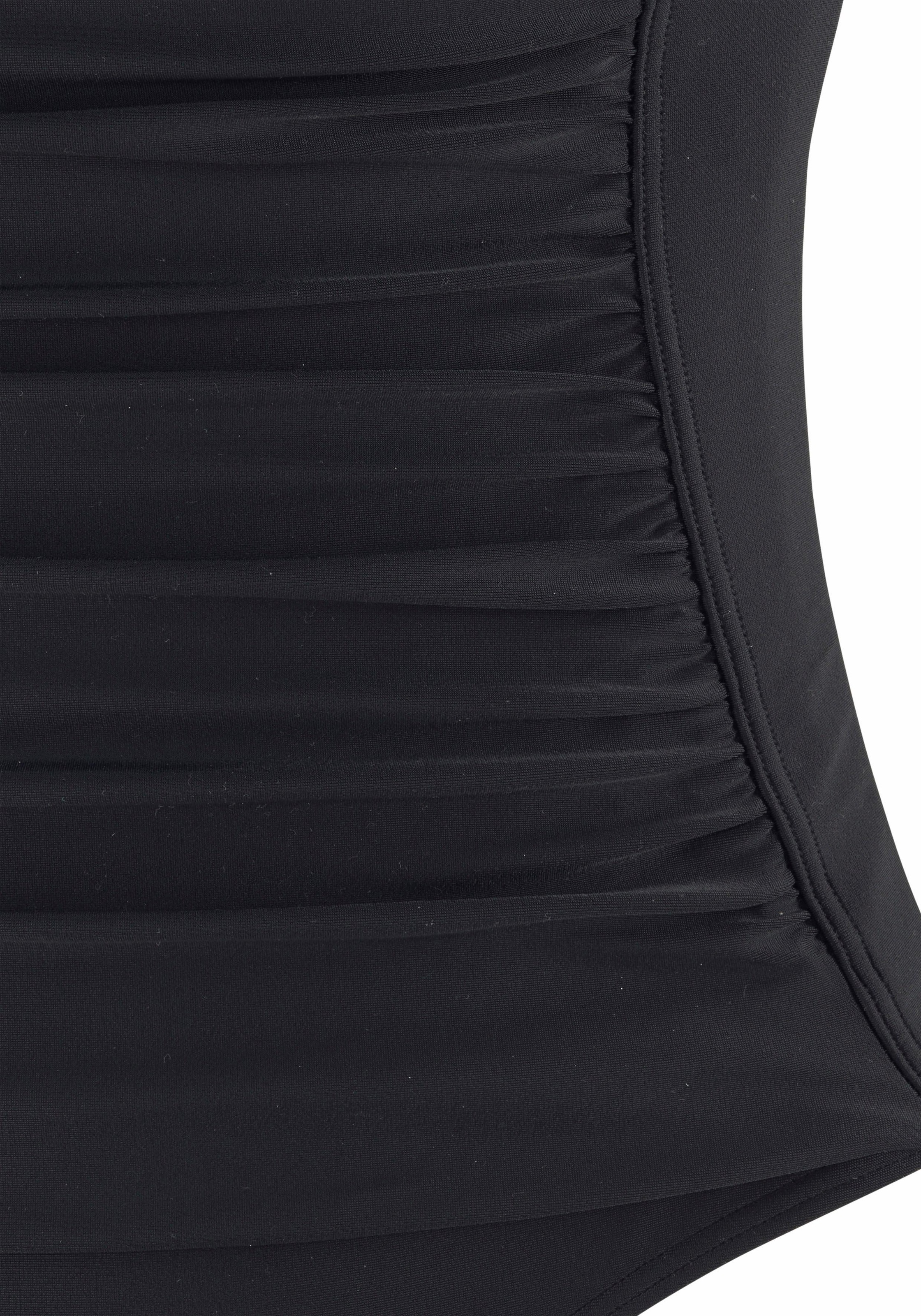 Badeanzug LASCANA, Damen, Gr. 44, Cup C, schwarz, Polyamid, unifarben, Badeanzüge Badeanzug, mit Raffungen und Shaping-Effekt 3
