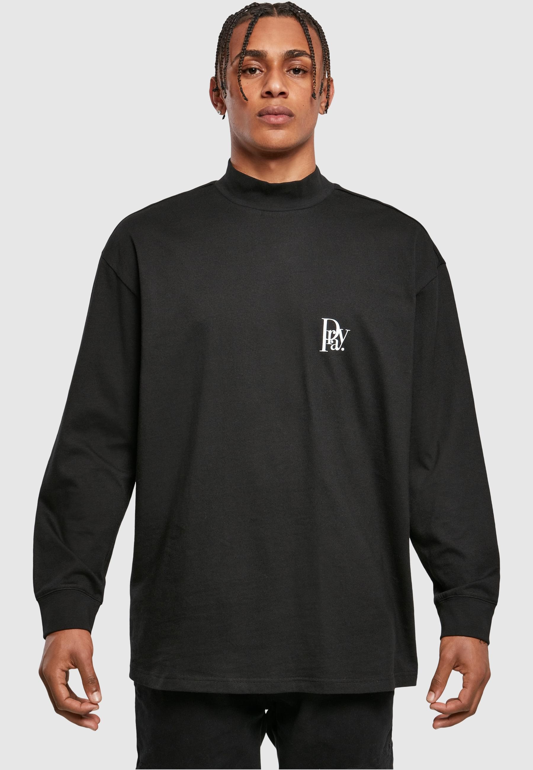 CAYLER & SONS Langarmshirt »Cayler & Sons Herren Prayor Black White Turtleneck Longsleeve«, (1 tlg.)