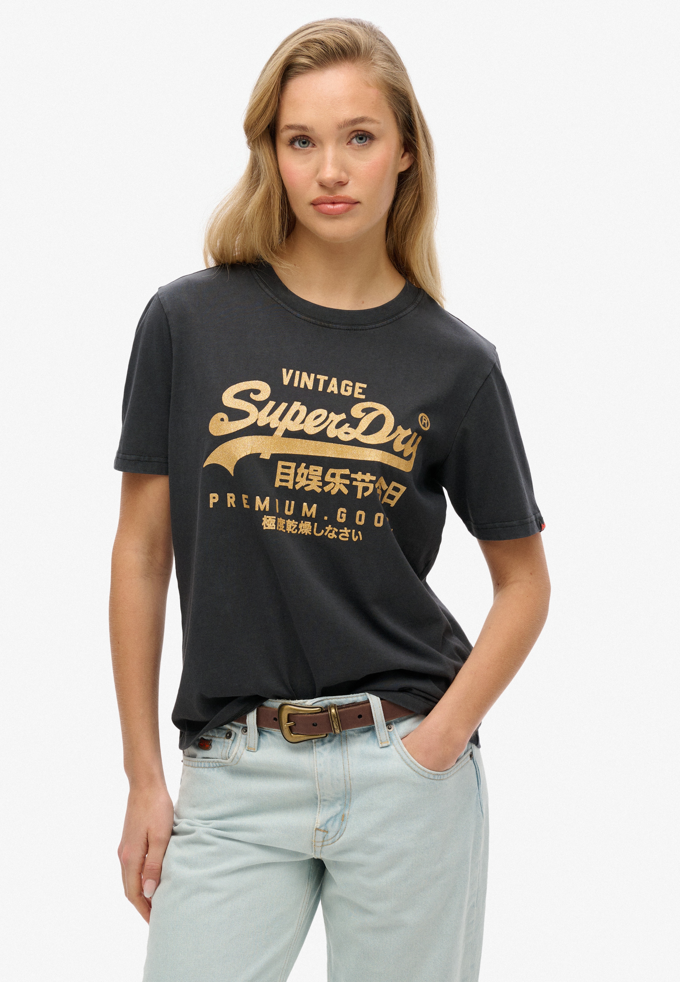 Superdry Kurzarmshirt "VL METALLIC RELAXED TEE" günstig online kaufen