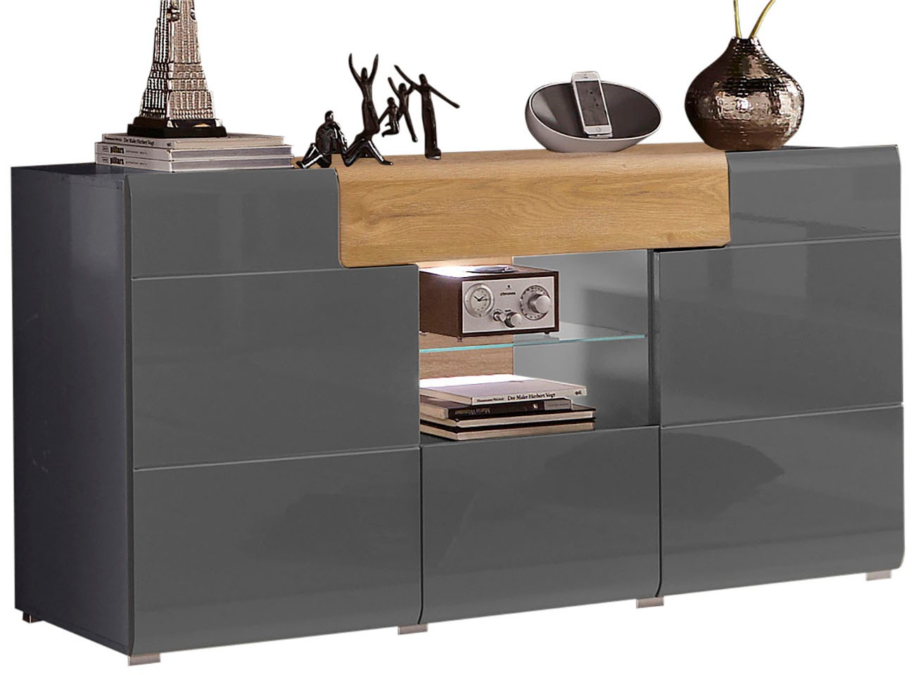 INOSIGN Sideboard "Toledo,Breite 159cm,moderne Anrichte mit dekorative Fräs günstig online kaufen