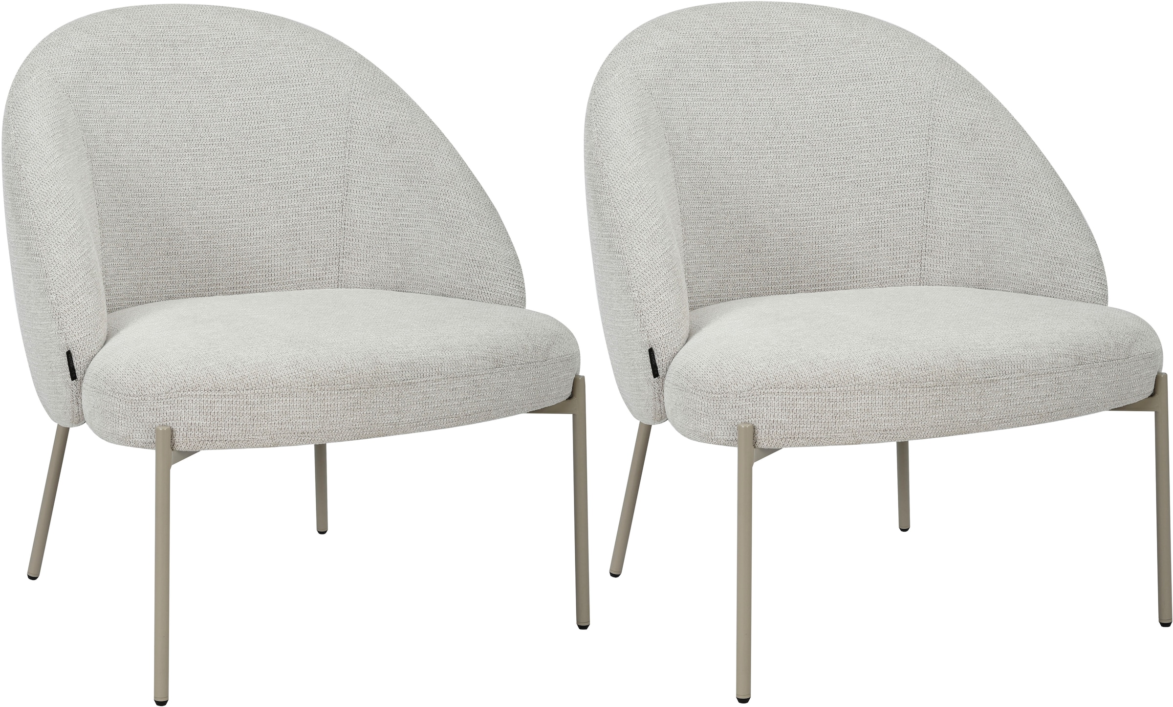 INOSIGN Loungesessel »MOVILLE Designstuhl mit filigranen Metallbeinen«, Cocktailsessel, farblich abgestimmte Metall-Beine, Webstoff