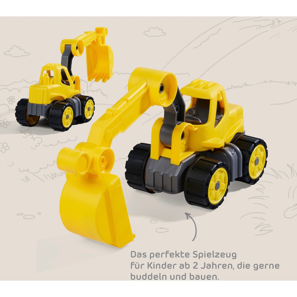 BIG Spielzeug-Baumaschine »Power-Worker Mini«, (Set, bestehend aus Kipper und Bagger), Sandspielzeug, Made in Germany