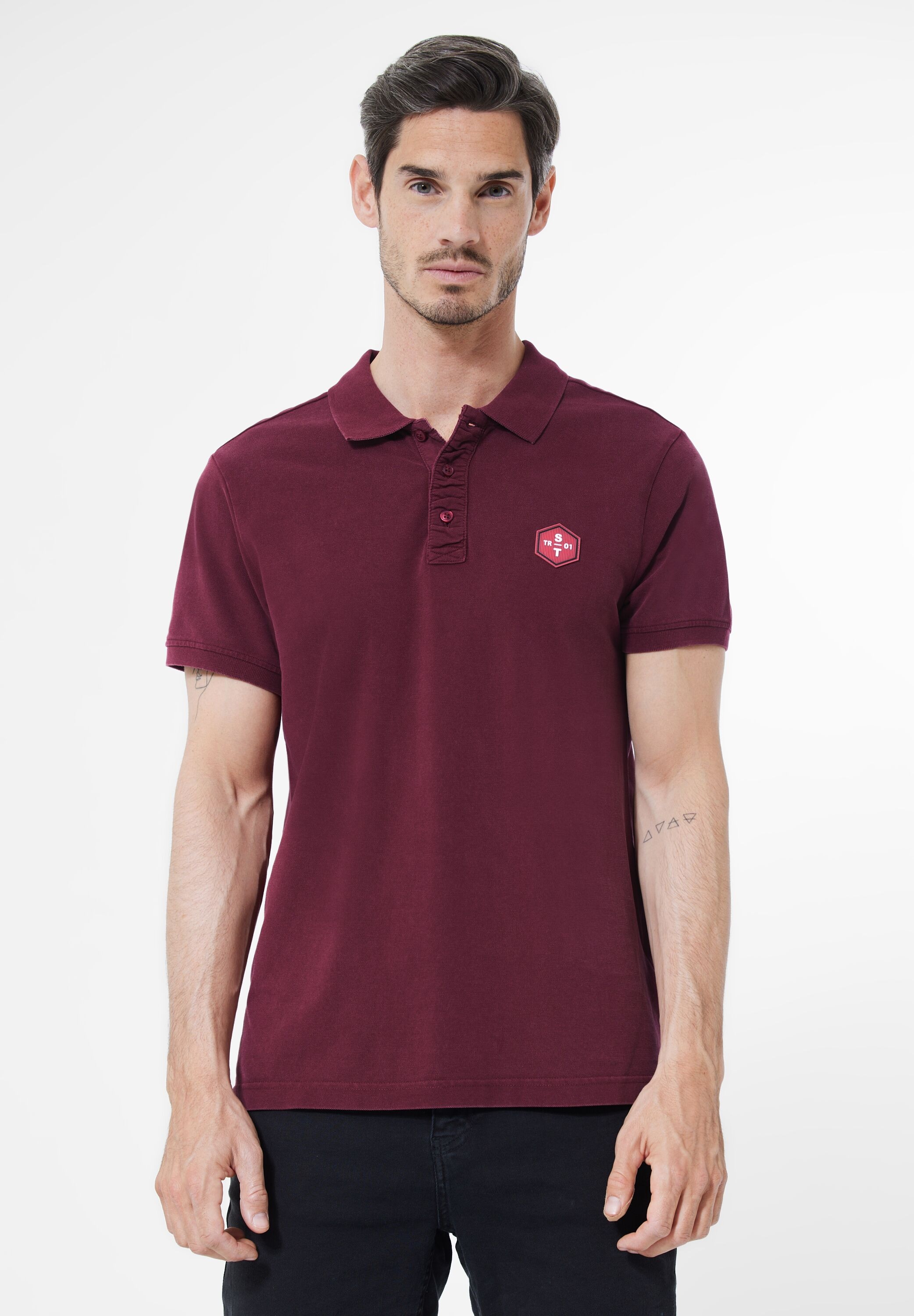 STREET ONE MEN Poloshirt, in Unifarbe