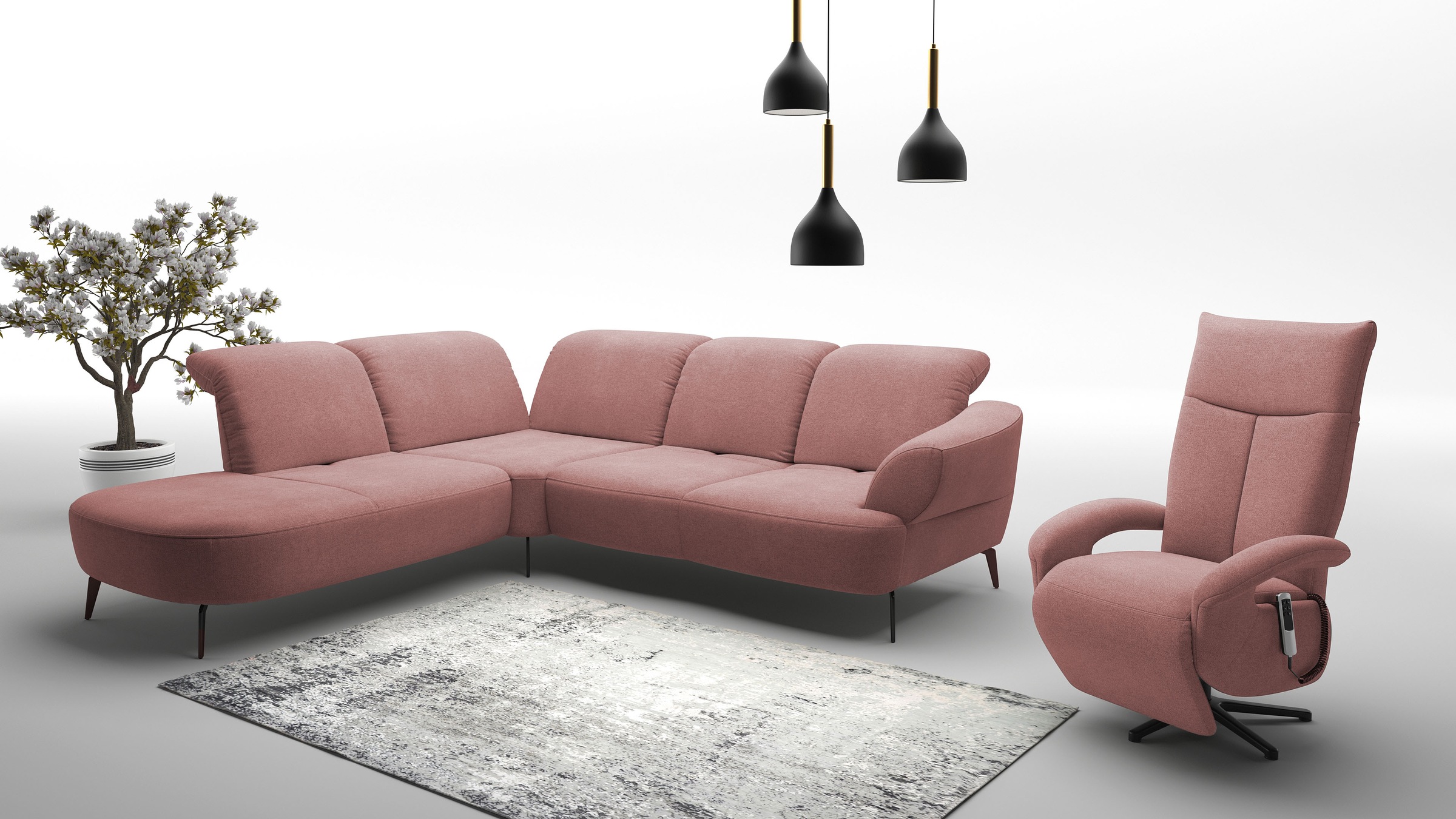 sit&more Ecksofa »Dance«, inkl.System Click&Seat und Sitztiefenverstellung