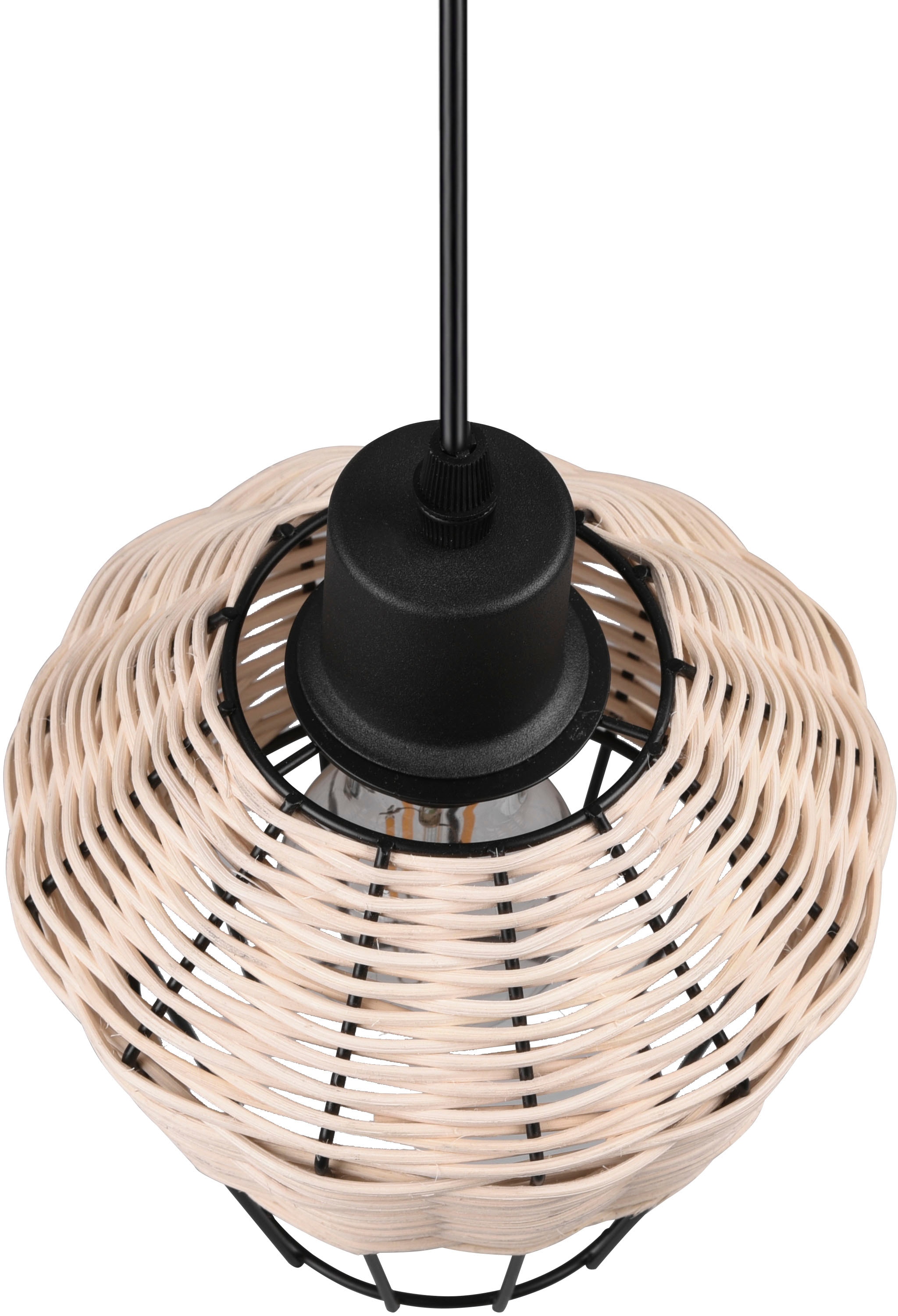 TRIO Leuchten Pendelleuchte Rattan 1-flammig Boho 40W BAUR | Hängelampe flammig-flammig, 1 höhenverstellbar »Borka«, max exkl E27 aus