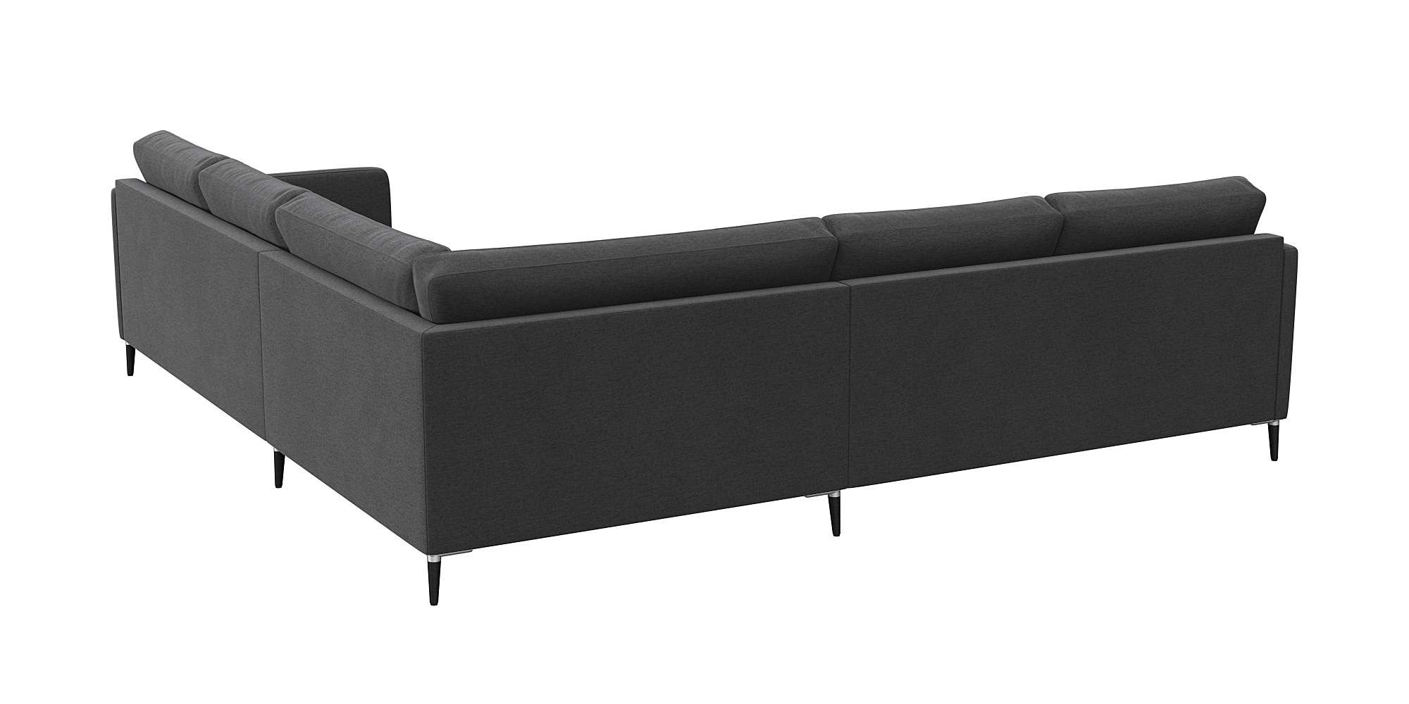 FLEXLUX Ecksofa »Fiore, gleichschenklig, super Sitzkomfort durch Kaltschaum im Sitz«, breite Armlehnen, Füße Alu+schwarz