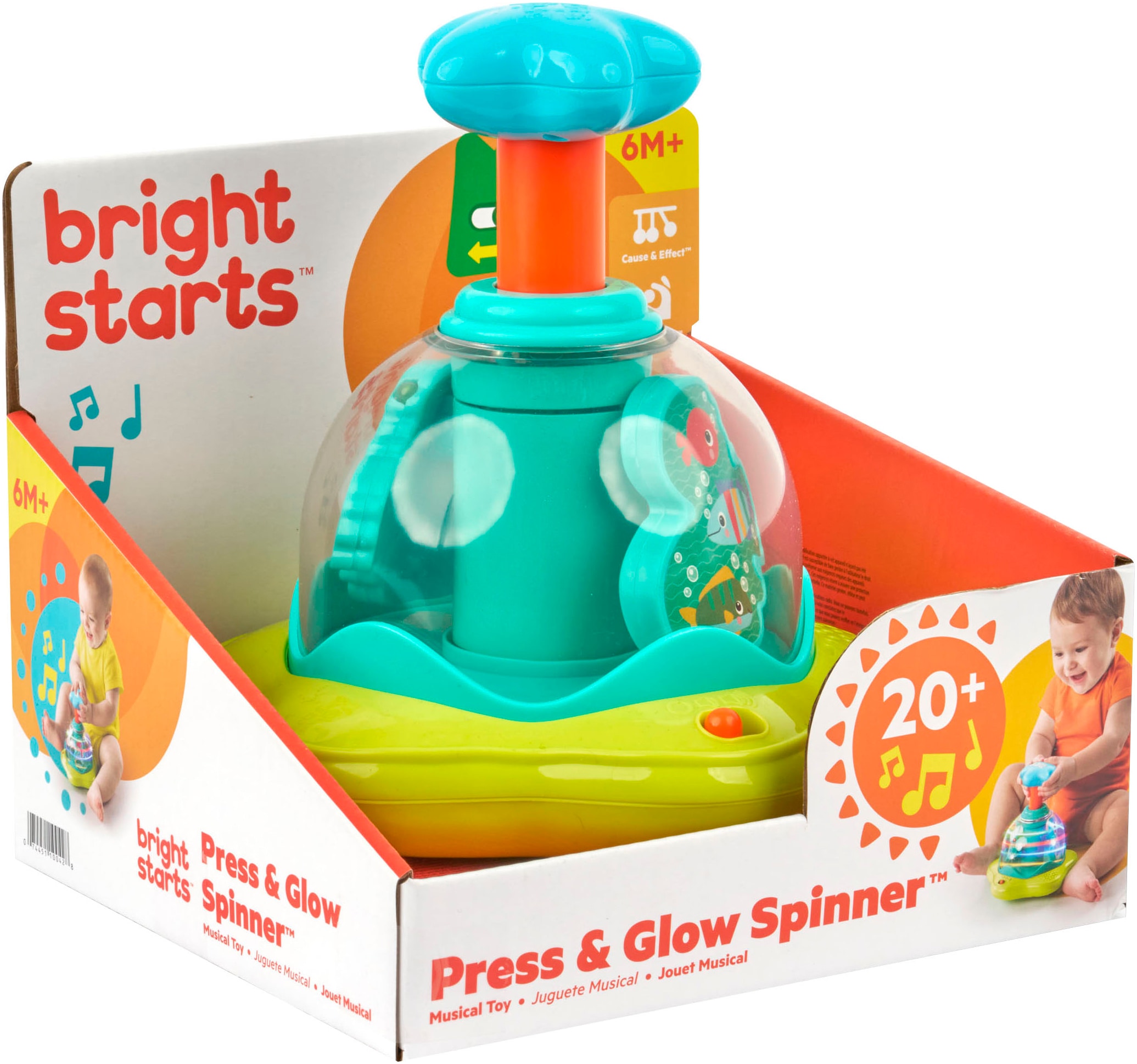 Bright Starts Kreisel »Press & Glow Spinner™«, mit Licht und Sound