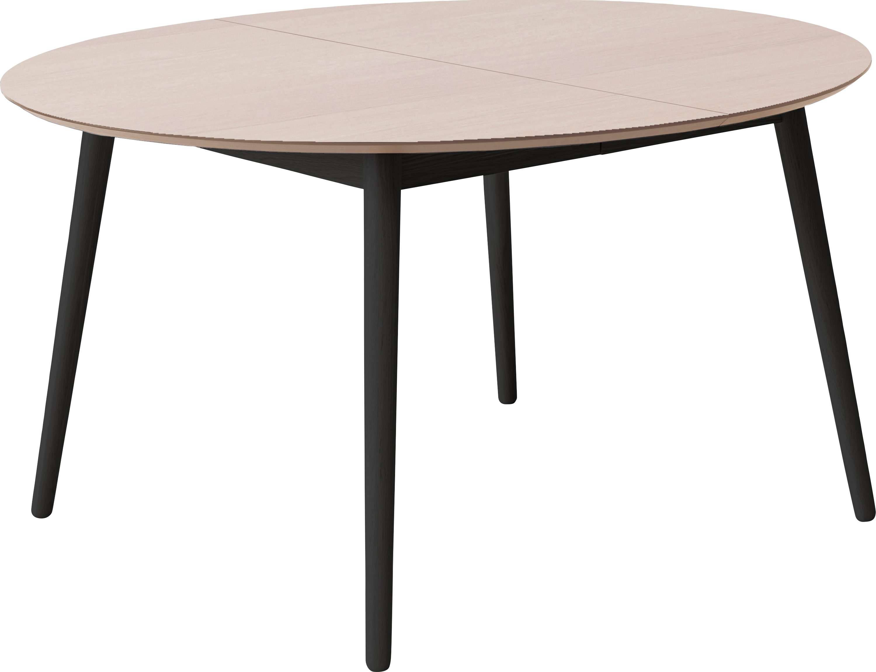 Hammel Furniture "Meza Designtisch mit Auszugsfunktion und 2 Einlegeplatten" Ø135(231) cm, runde Tischplatte aus MDF/Laminat, Massivholzgestell