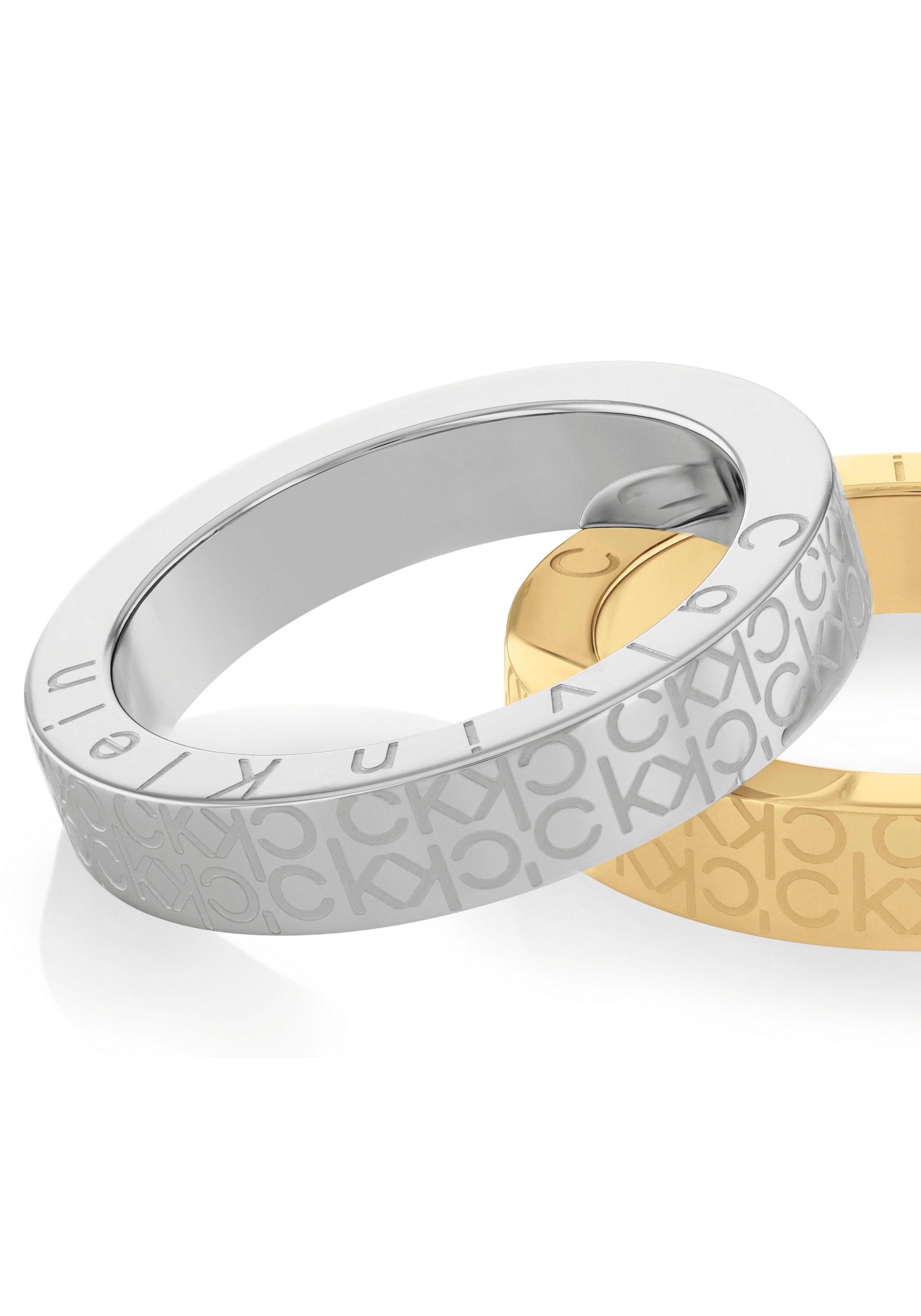Calvin Klein Fingerring »Schmuck Edelstahl Fingerring Damenring DEFIANT«, (Set, 2 tlg.)