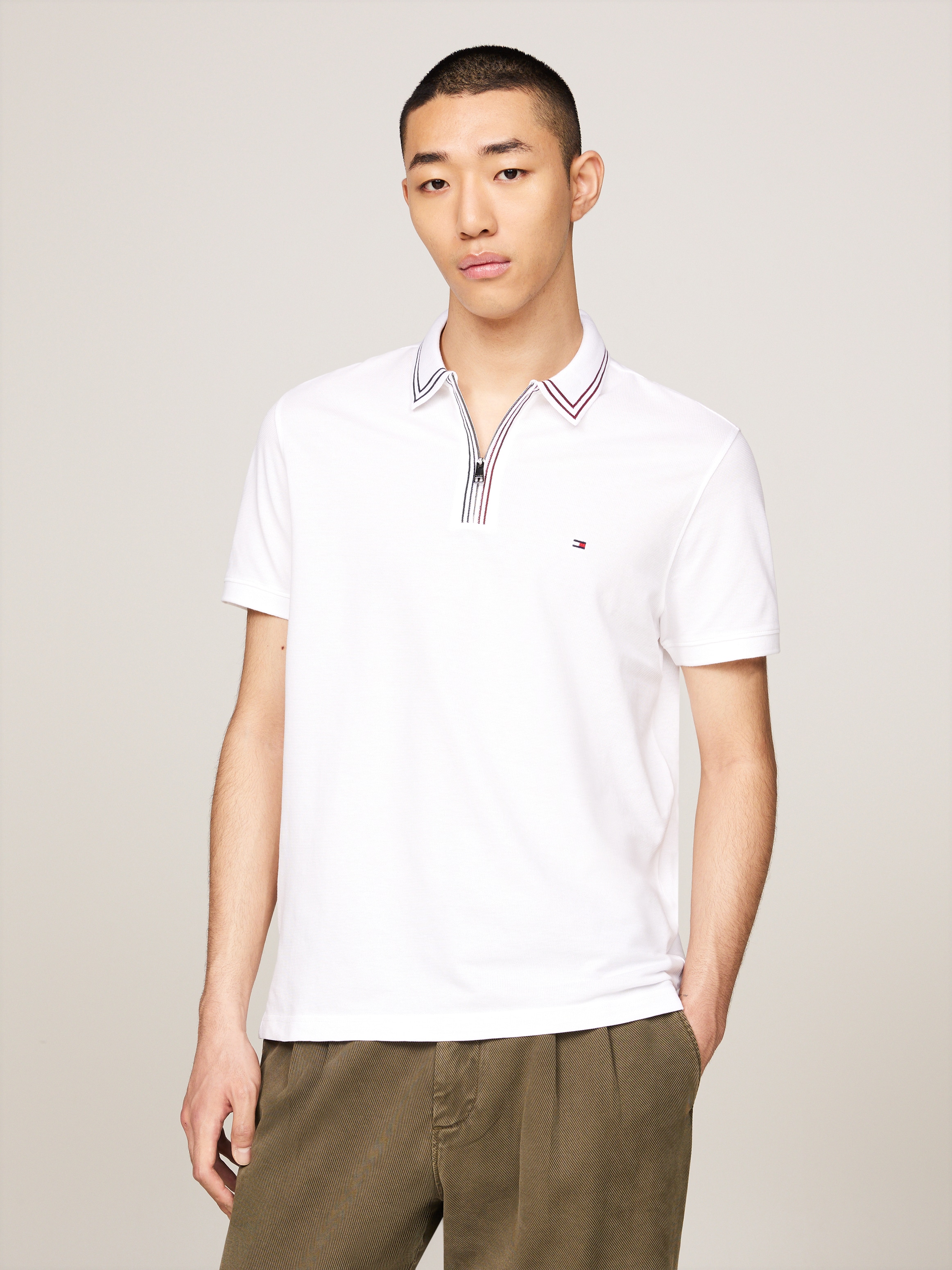 Tommy Hilfiger Poloshirt "RWB ZIP PLACKET TIPPING REG POLO", mit kontrastfa günstig online kaufen