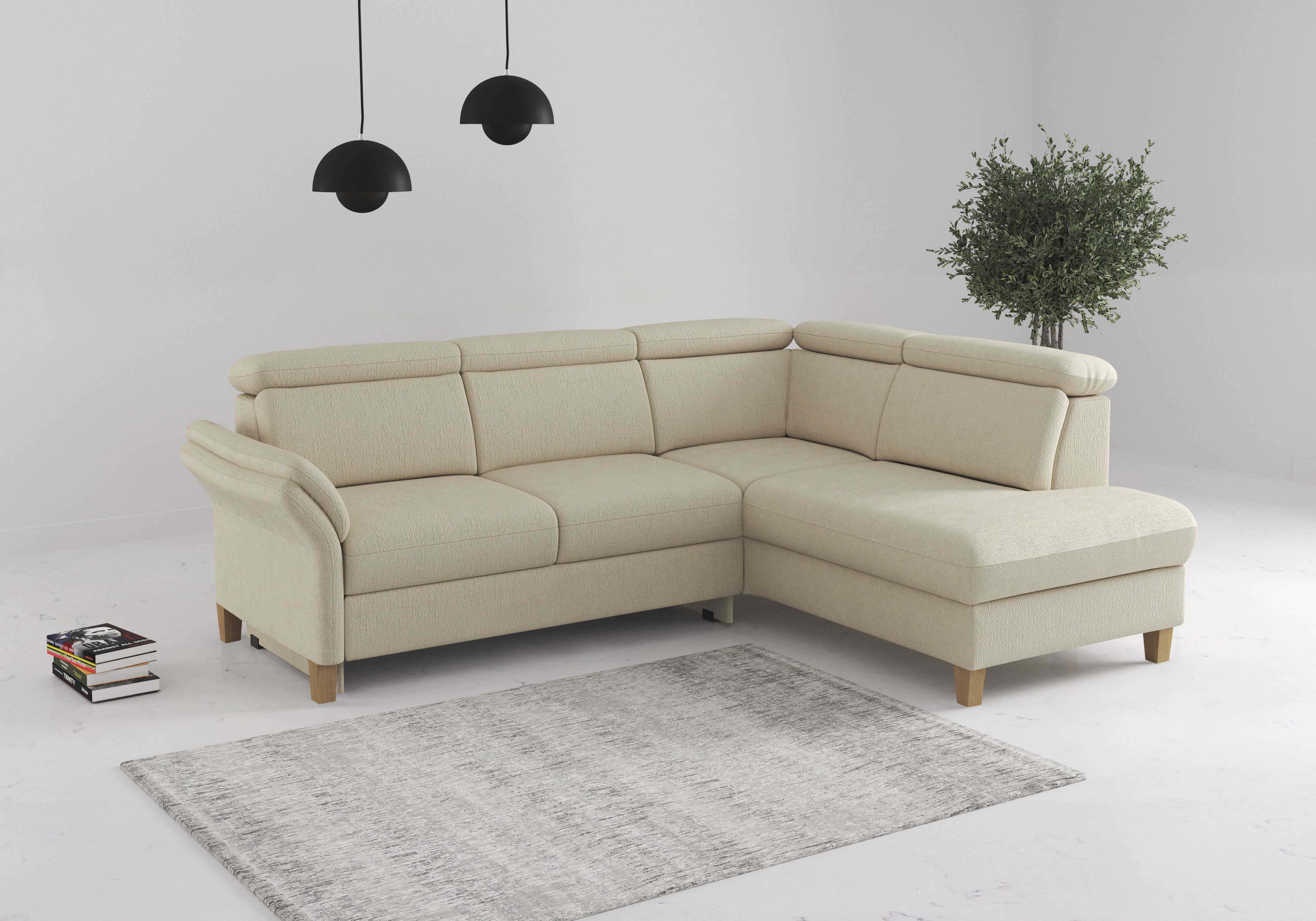 OTTO home Ecksofa "Glendale, L-Form" inkl. Kopfteilverstellung, wahlweise mit Vorziehsitz und Bettkasten