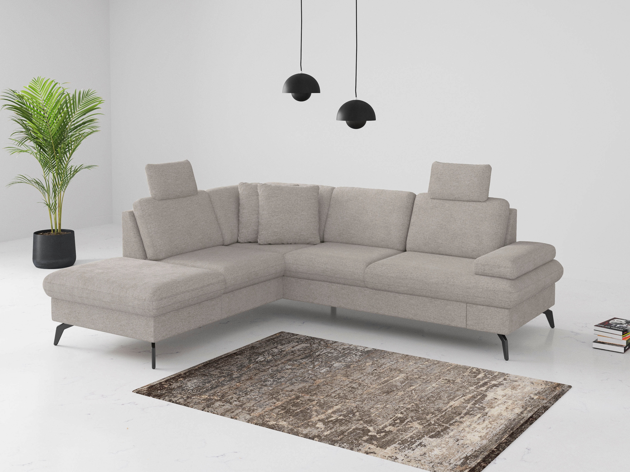 sit&more Ecksofa »Morris Jubi L-Form«, inkl. Armteilfunktion und 1 Zierkissen, wahlweise mit Bettfunktion