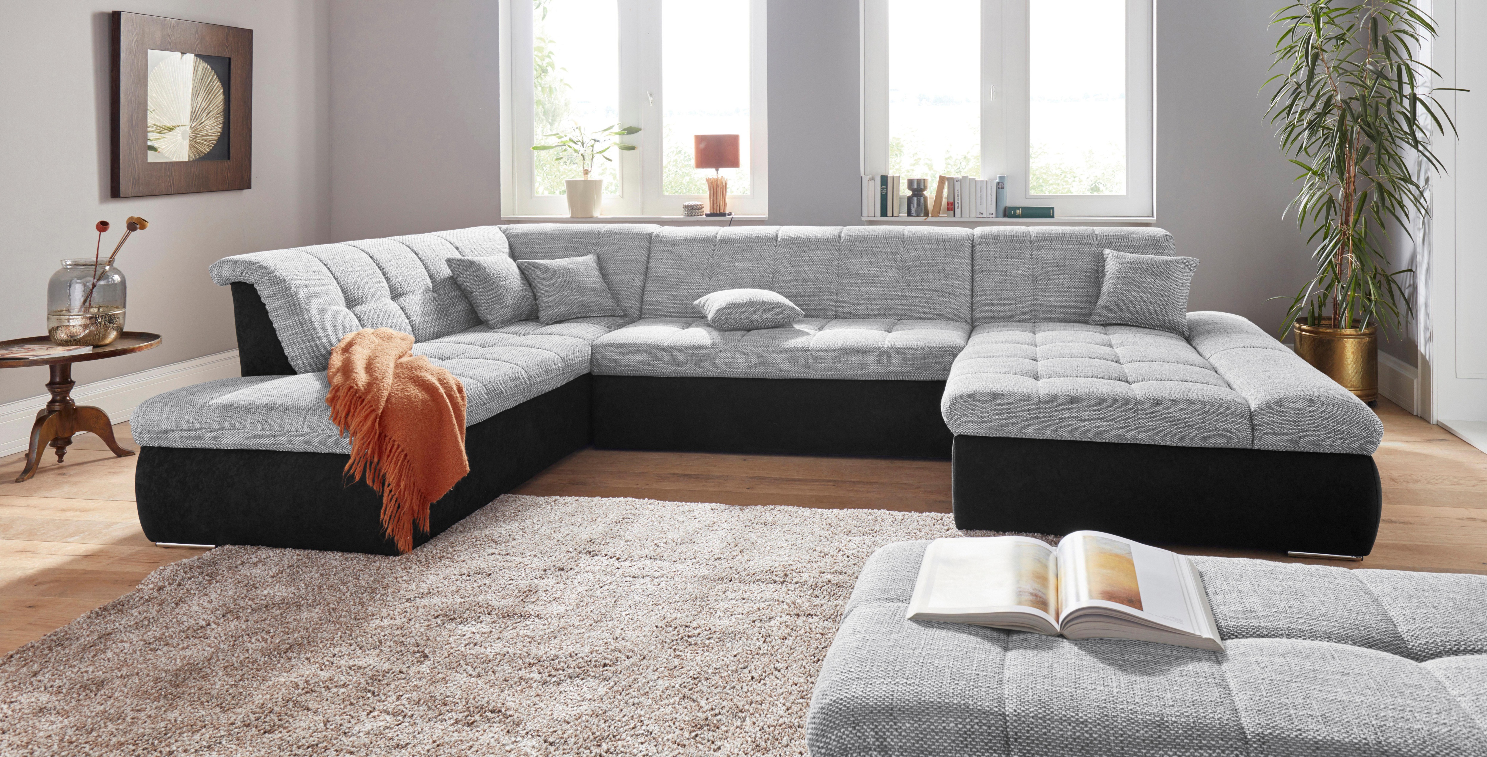 Thumbnail - DOMO collection Wohnlandschaft "PB Moric wahlweise mit Bettfunktion und Armteilverstellung U-Form" XXL-Format B/T/H: 353...