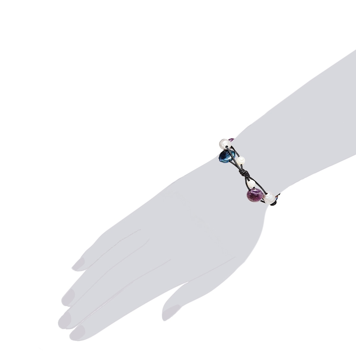 Valero Pearls Lederarmband »X443« aus Süßwasser-Zuchtperlen