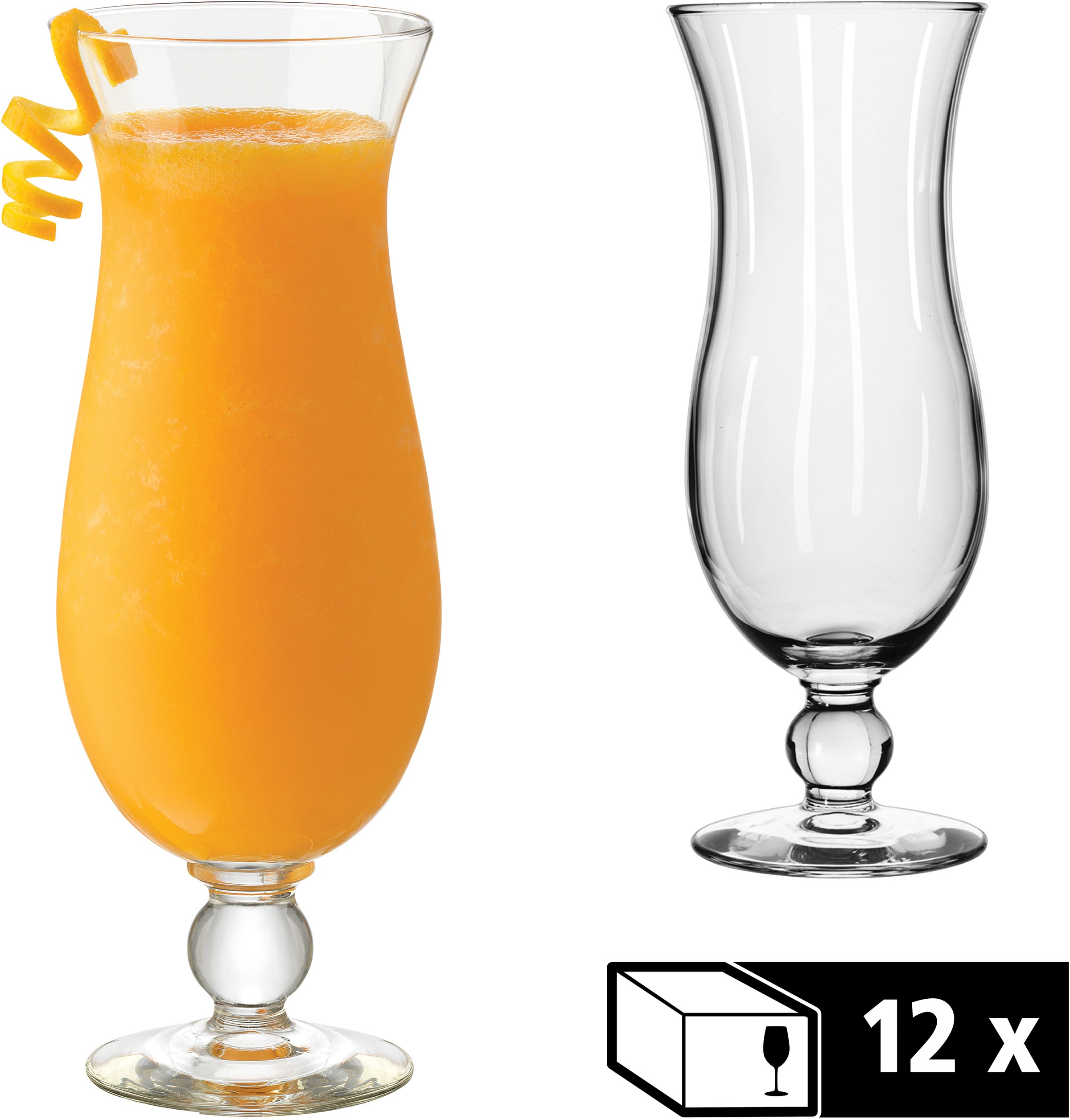 LIBBEY Gläser-Set »Libbey Hurricaneglas 12er Set, 444 ml«, (Set, 12 tlg.), hochwertig verarbeitet, modernes Design, ideal für exotische Cocktails