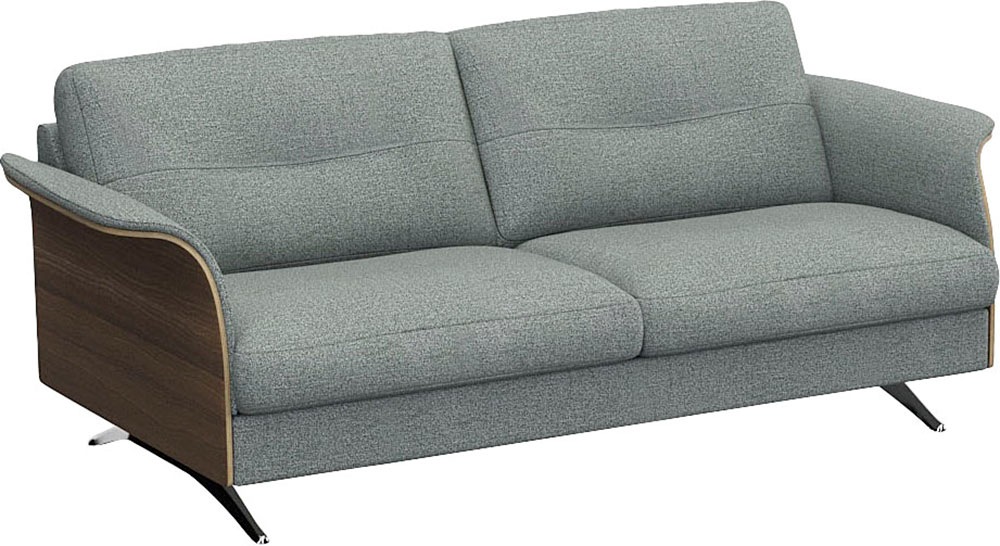 FLEXLUX 2,5-Sitzer »Glow Sofa, Couch,«, Premium-Sitz: Kaltschaum & Federkern, Arml. Walnuss, Fuß Alu