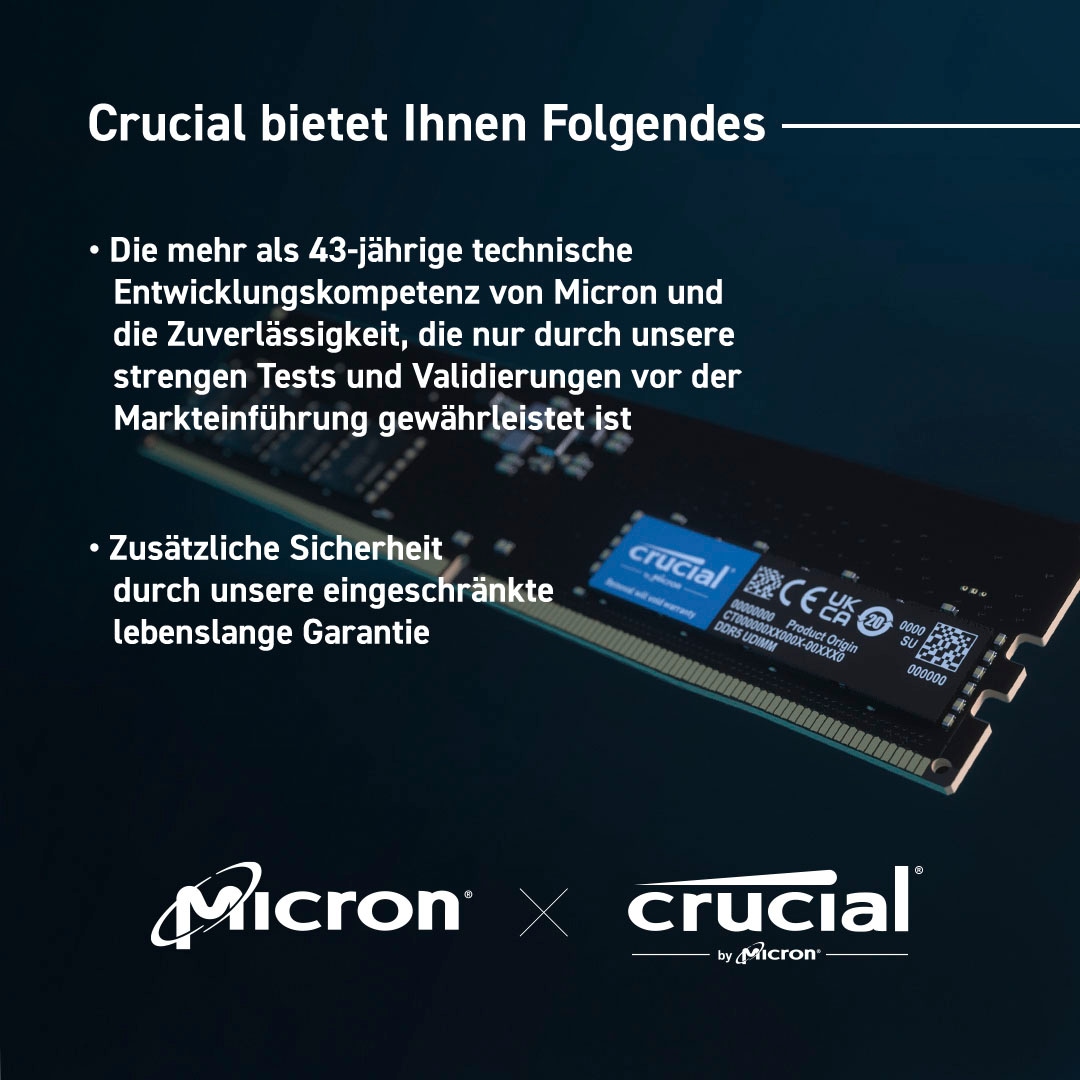 Crucial Arbeitsspeicher »32GB Kit (2 x 16GB) DDR5-5600 UDIMM«