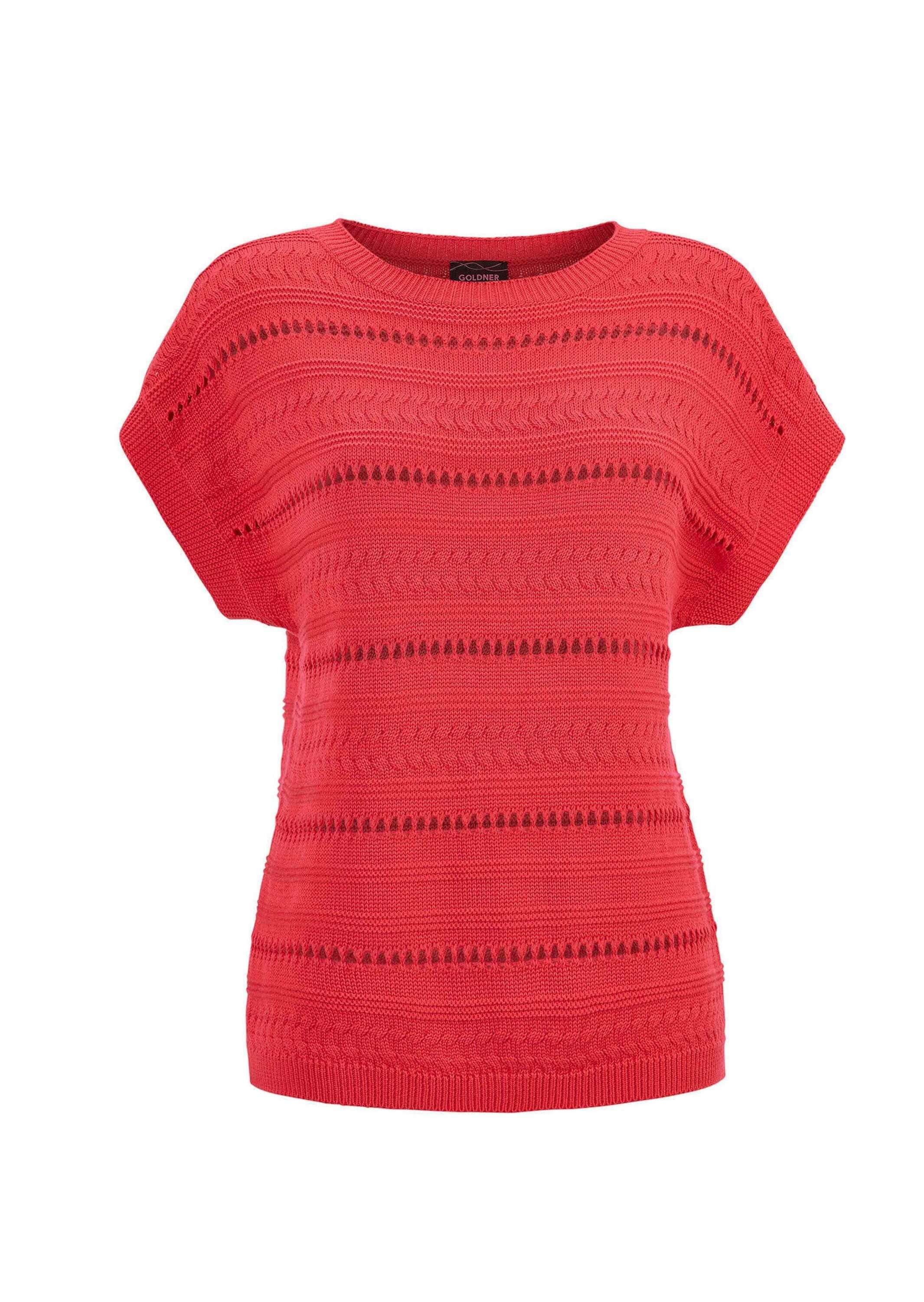 GOLDNER Rundhalspullover "Kurzgröße Stricktop mit U-Boot-Ausschnitt" keine/ günstig online kaufen