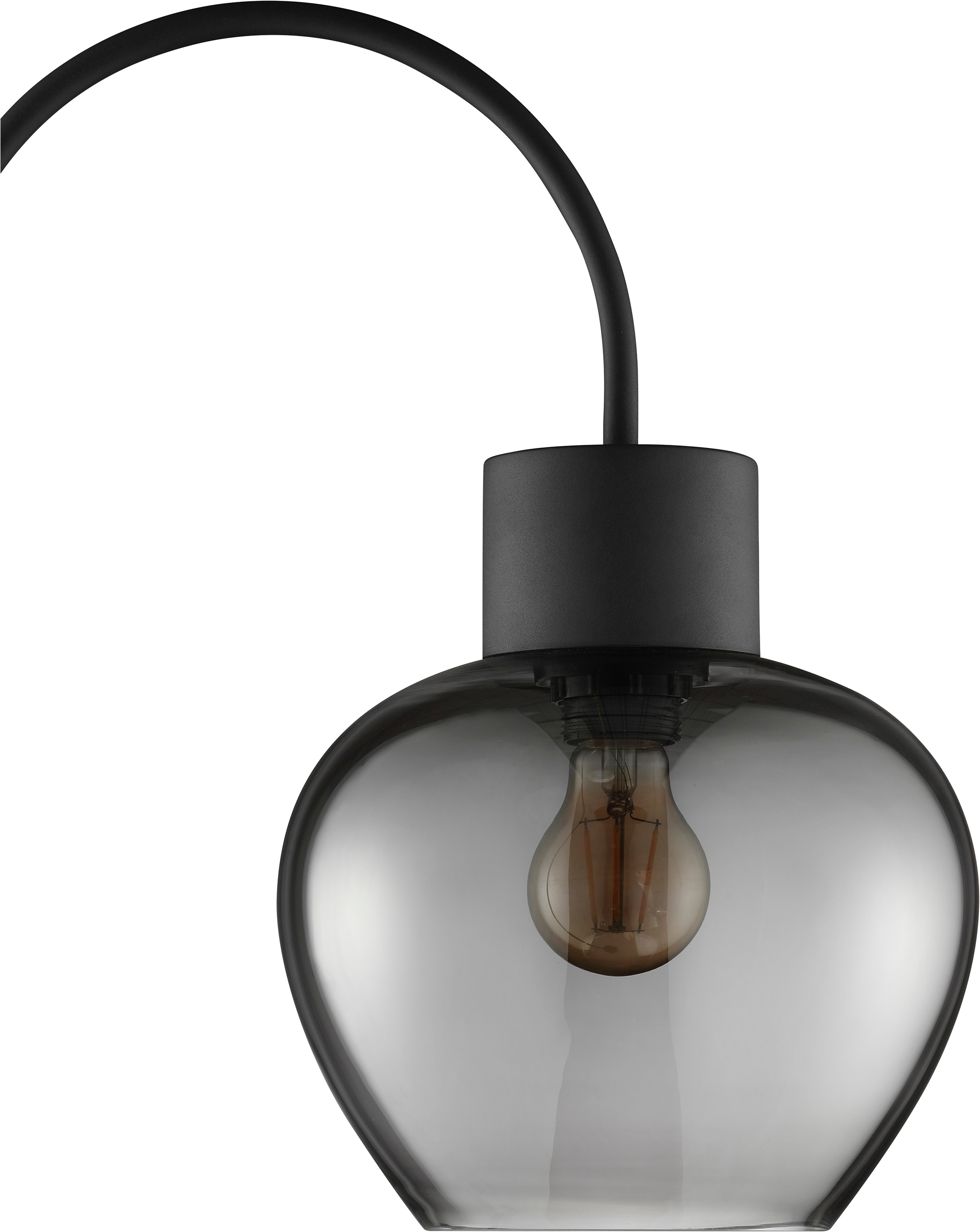 Brilliant Stehlampe »Ligari« E27 1 Stk. Höhe 164 cm, E27 Fassung, Aluminium, Glas, Schwarz Rauchglas