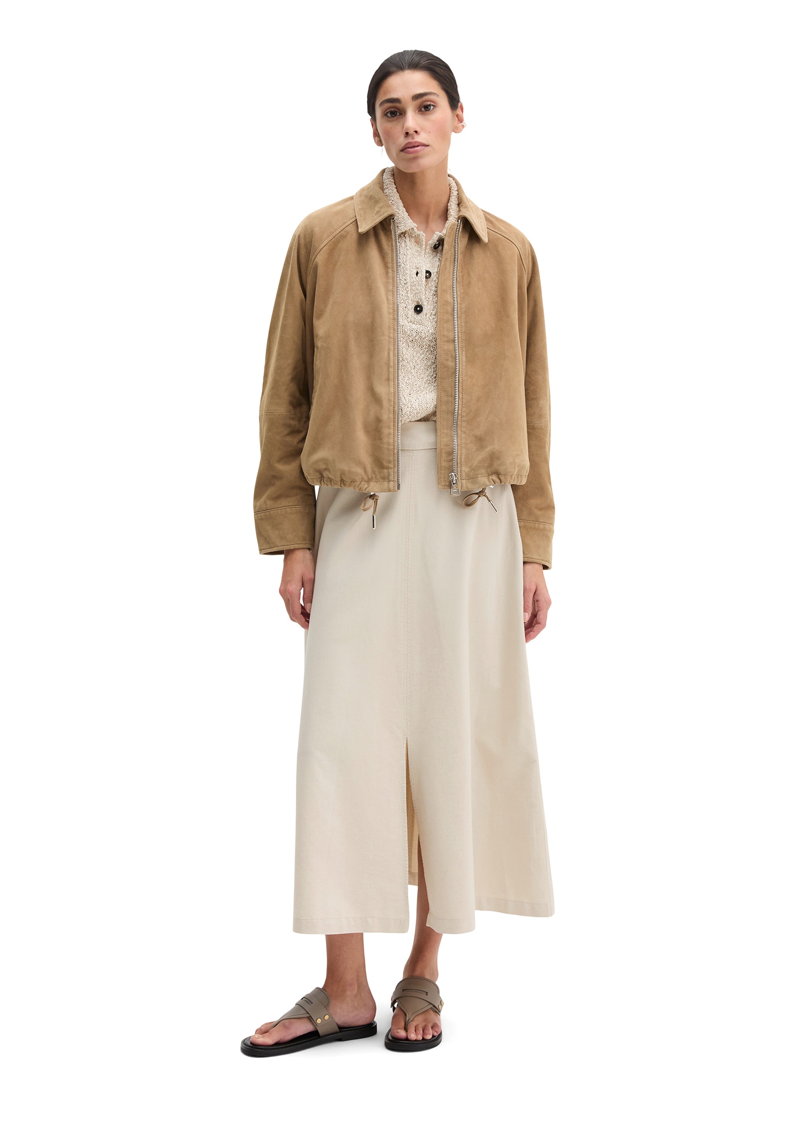 Marc O'Polo Lederjacke »aus weichem Ziegen-Veloursleder«