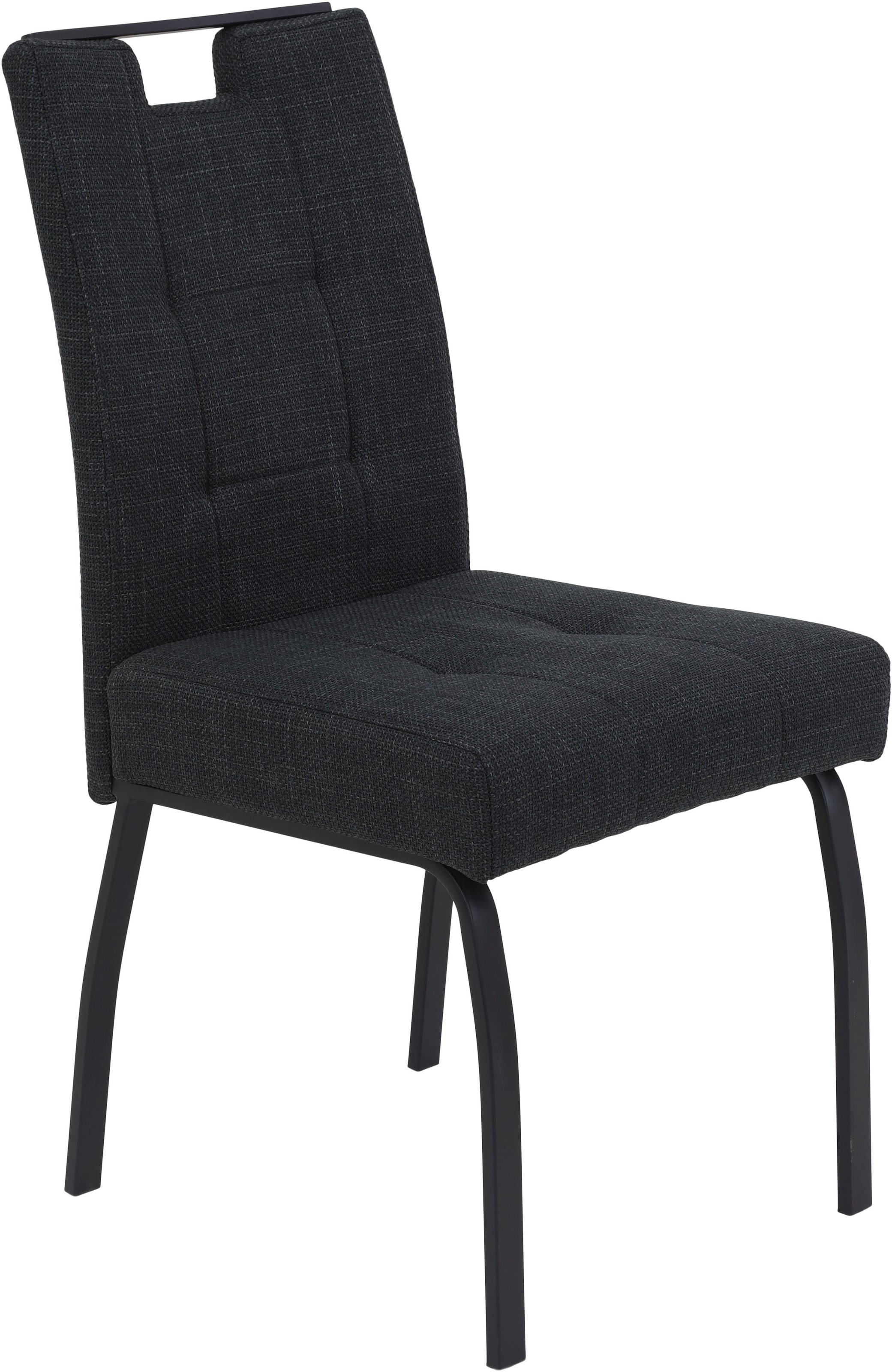 HELA 4-Fußstuhl »LINZ, Esszimmerstuhl, Komfortstuhl«, (Set), 2 St., Microfaser-Webstoff, XL-Sitz,elegante Griffleiste,Komfortsitz mit Federkern,140kg belastbar