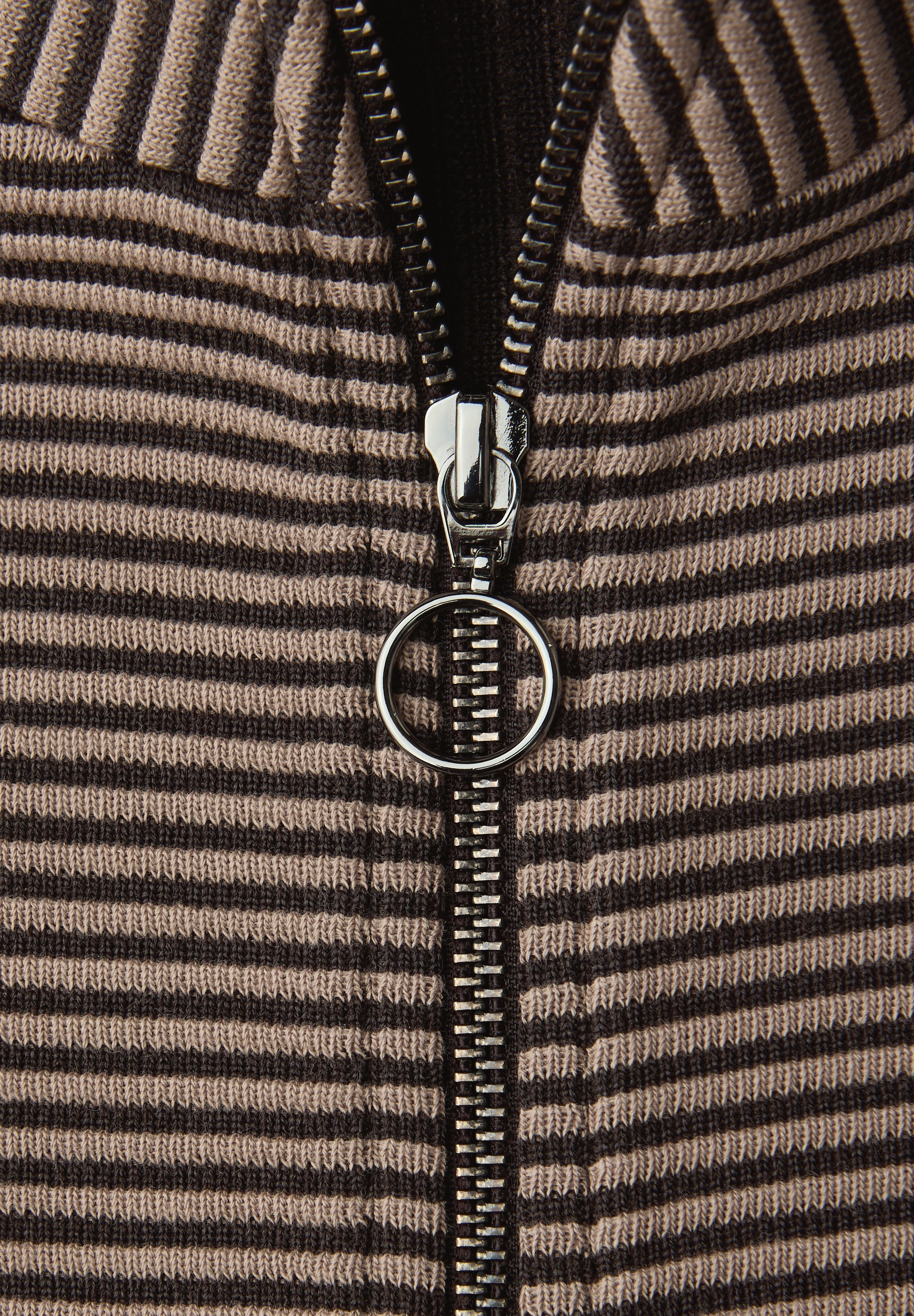 STREET ONE Strickjacke Sweatjacke in Two-Tone-Optik