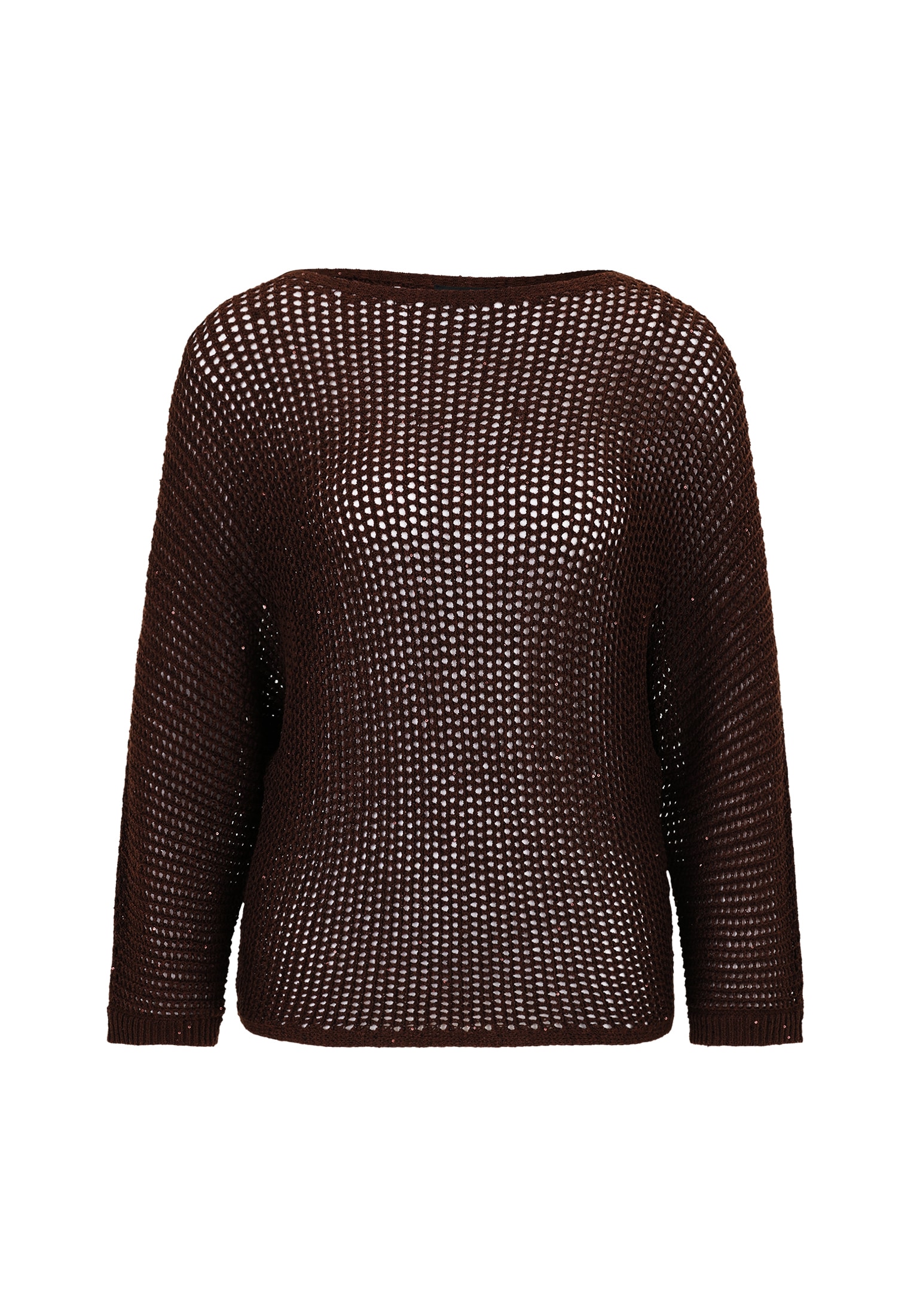 Zero Strickpullover »zero Lochstrick-Pullover mit Glitzersteinen«, (1 tlg.), Lochmuster