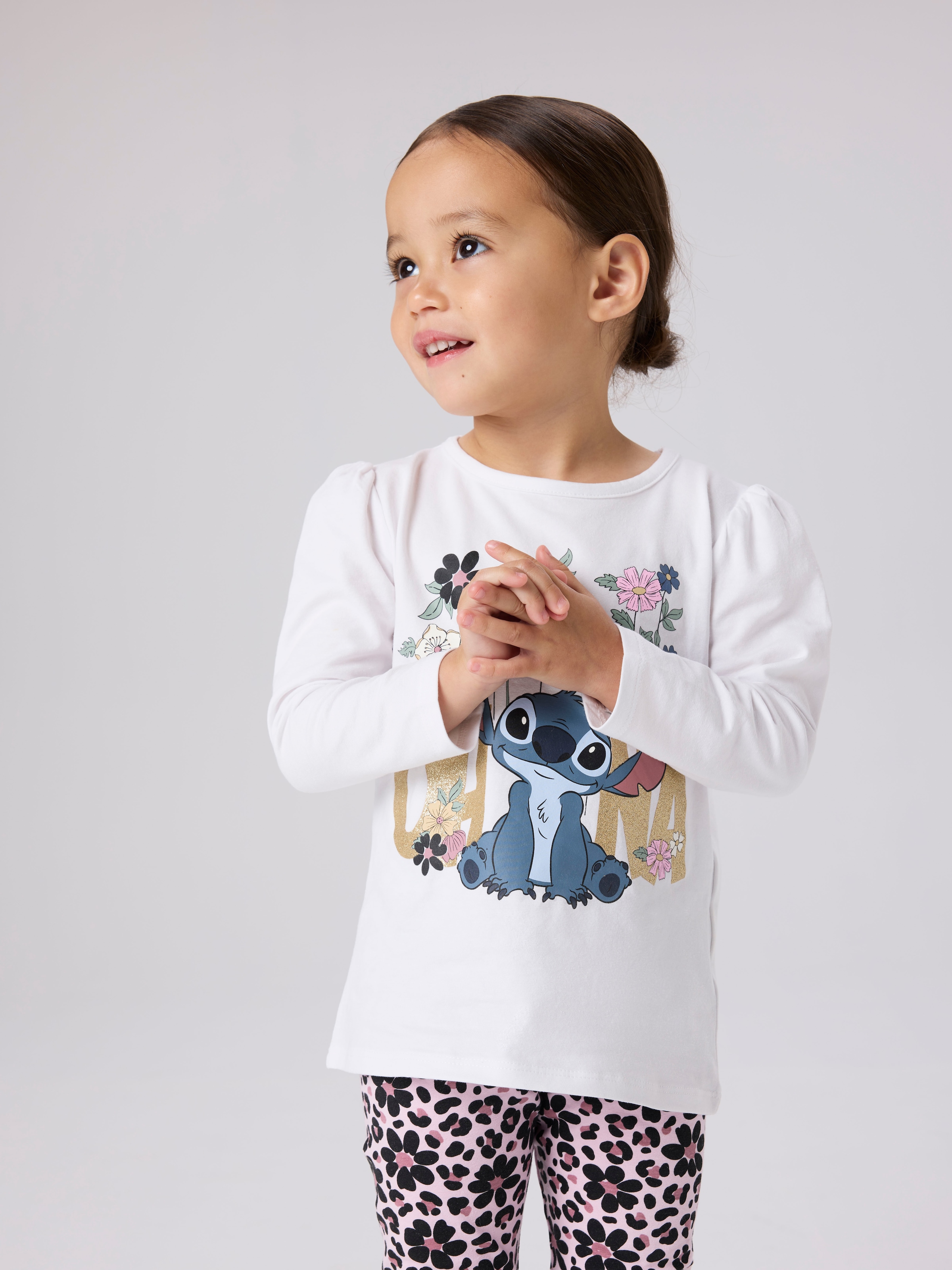 Name It T-Shirt "NMFJINA STITCH LS TOP BOX NOOS WDI" Baumwollmischung, regular fit