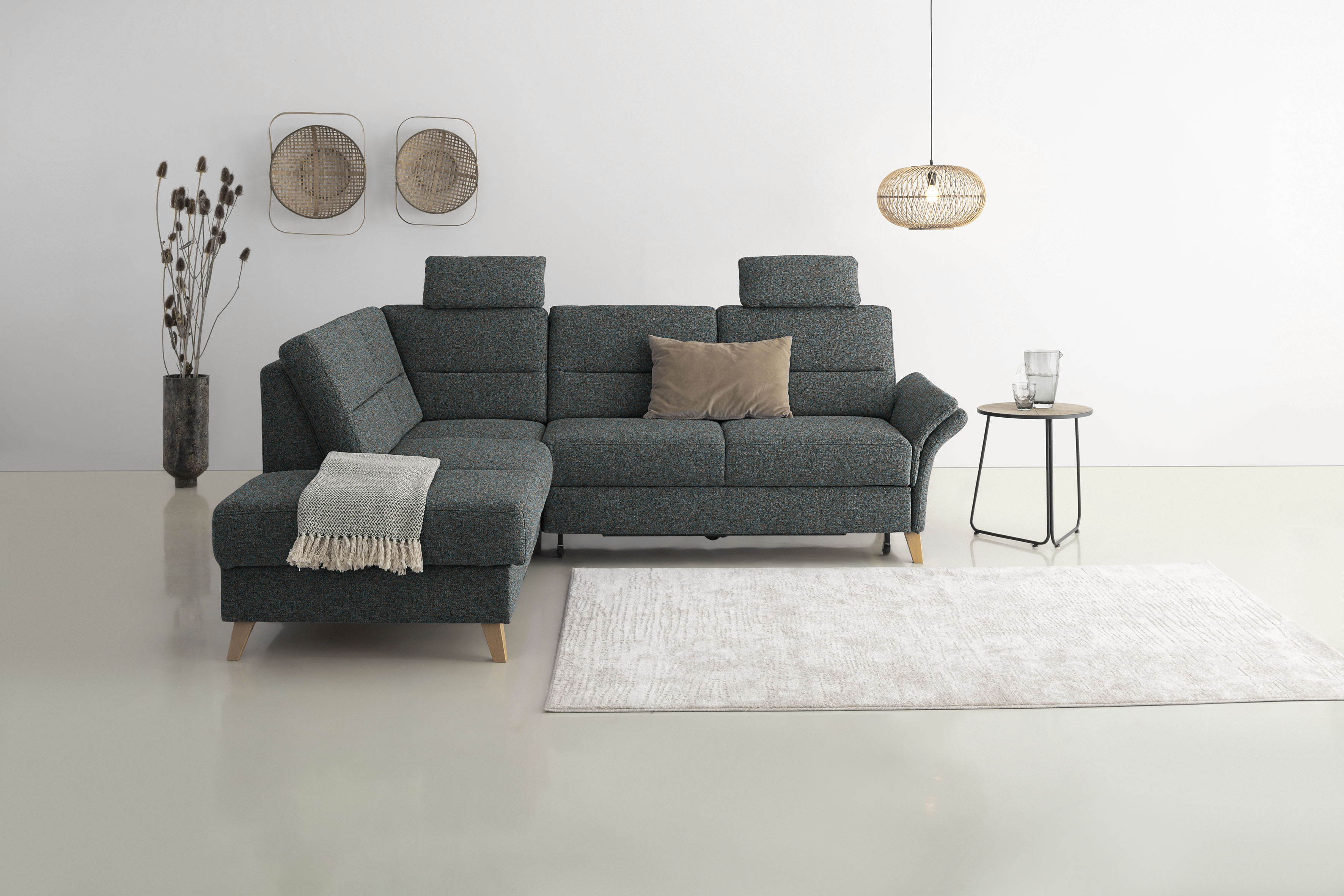 OTTO home Ecksofa "Westerland L-Form" Federkern-Polsterung, wahlweise mit Schlaffunktion, Bettkasten