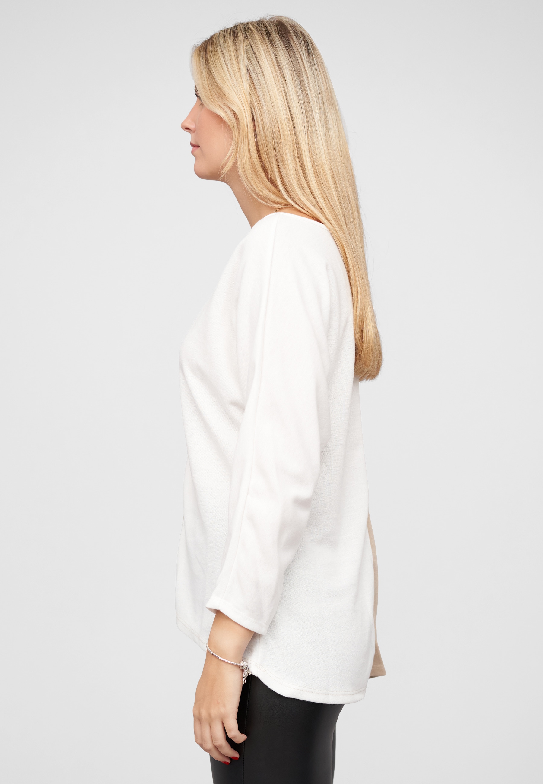 CLOUD 5IVE Sweater »CLOUD 5IVE 2-Tone Pullover mit Vokuhila Schnitt«
