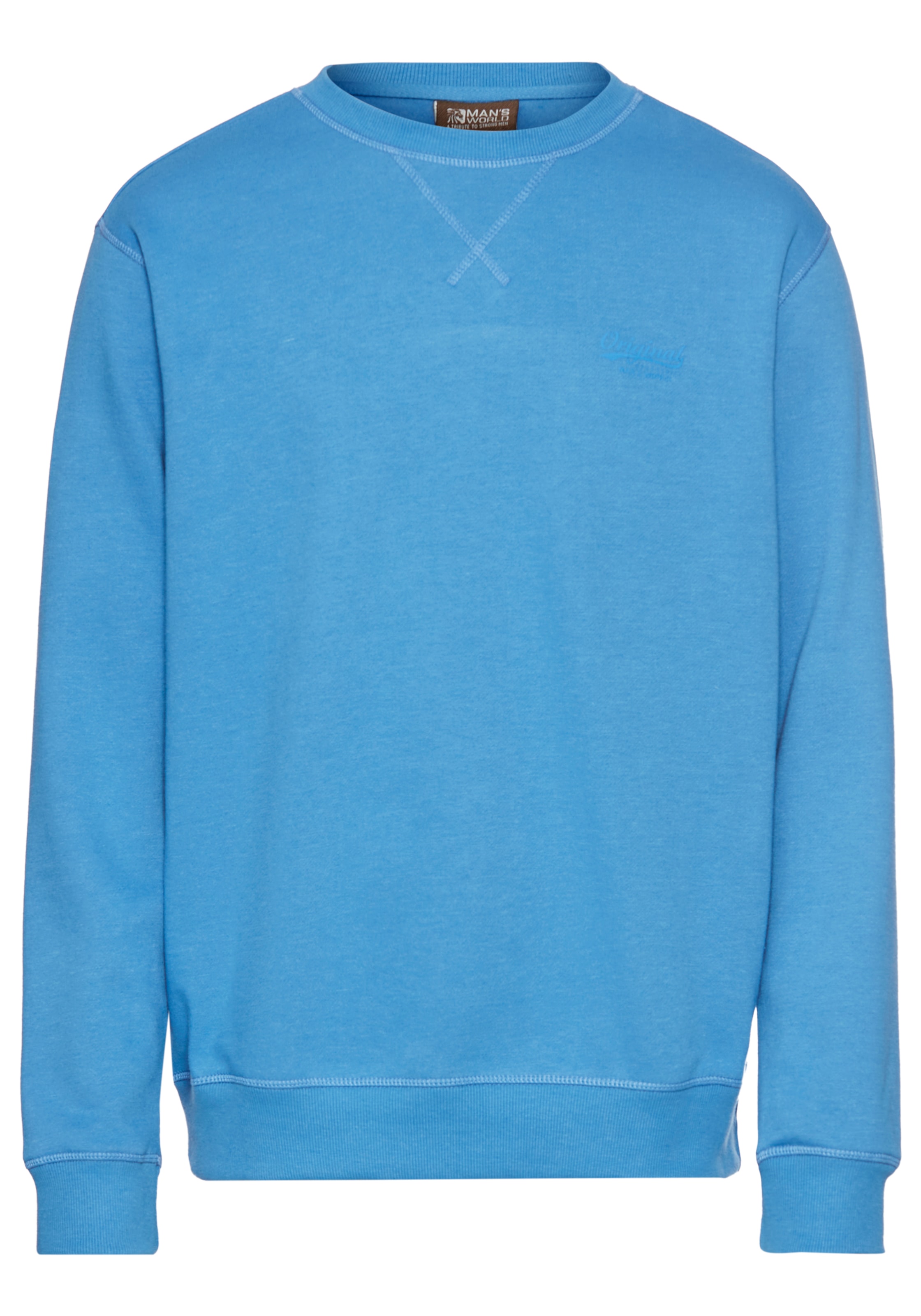 Man's World Sweatshirt, Langarm, Basic-Stil, unifarben, Rundhalsausschnitt